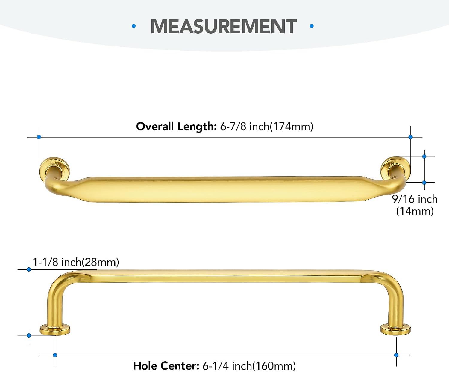 MANIJA PARA MUEBLES HOME EDIT DORADO CHAMPAGNE 6-1/4 PULGADAS 10 PIEZAS - 2