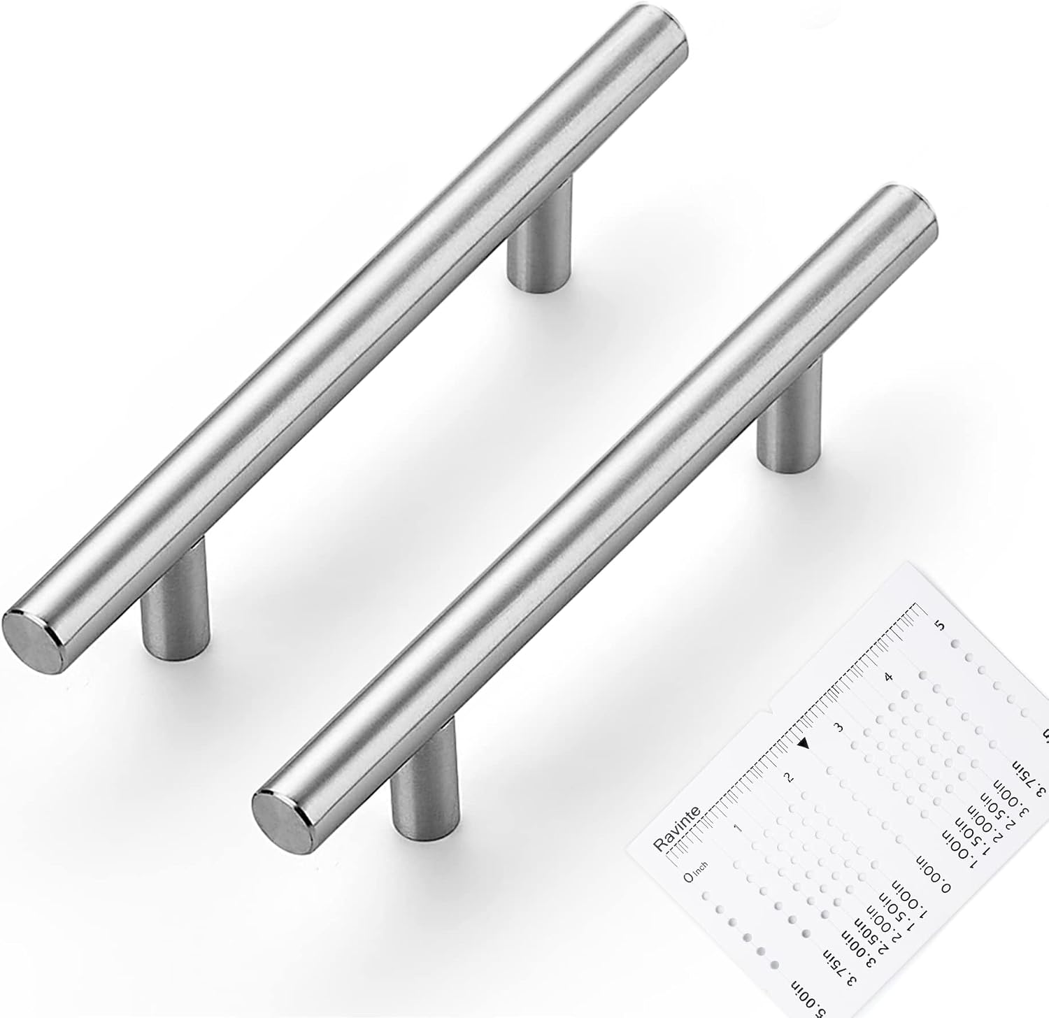 MANIJA PARA MUEBLE RAVINTE NÍQUEL CEPILLADO 3-1/2 PULGADAS CC, PAQUETE DE 24 - 1