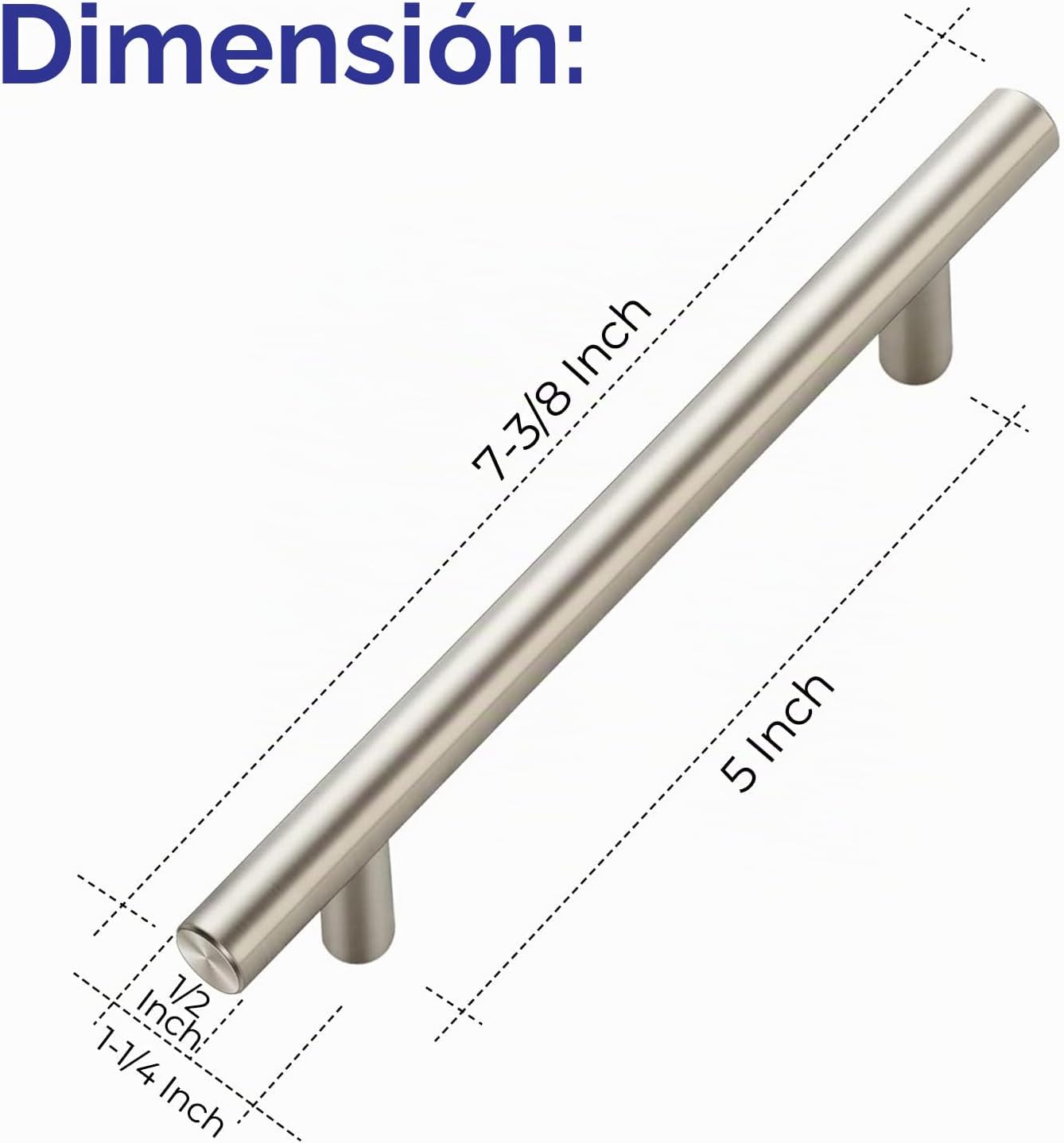 MANIJA PARA MUEBLE RAVINTE NÍQUEL CEPILLADO 5 PULGADAS, PAQUETE DE 10 - 3