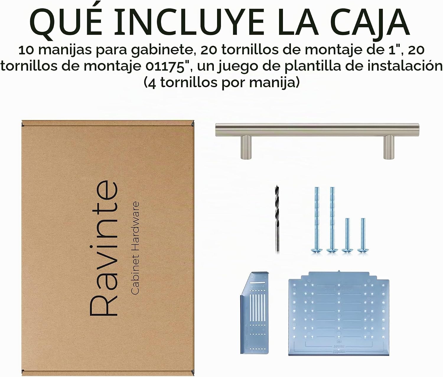 MANIJA PARA MUEBLE RAVINTE NÍQUEL CEPILLADO 5 PULGADAS, PAQUETE DE 10 - 5