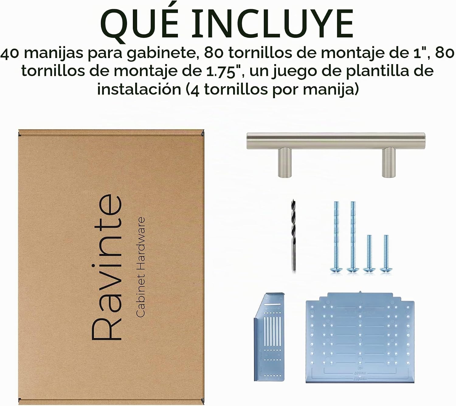 MANIJA PARA MUEBLES RAVINTE NÍQUEL CEPILLADO 3 PULGADAS CC 40 PIEZAS - 5