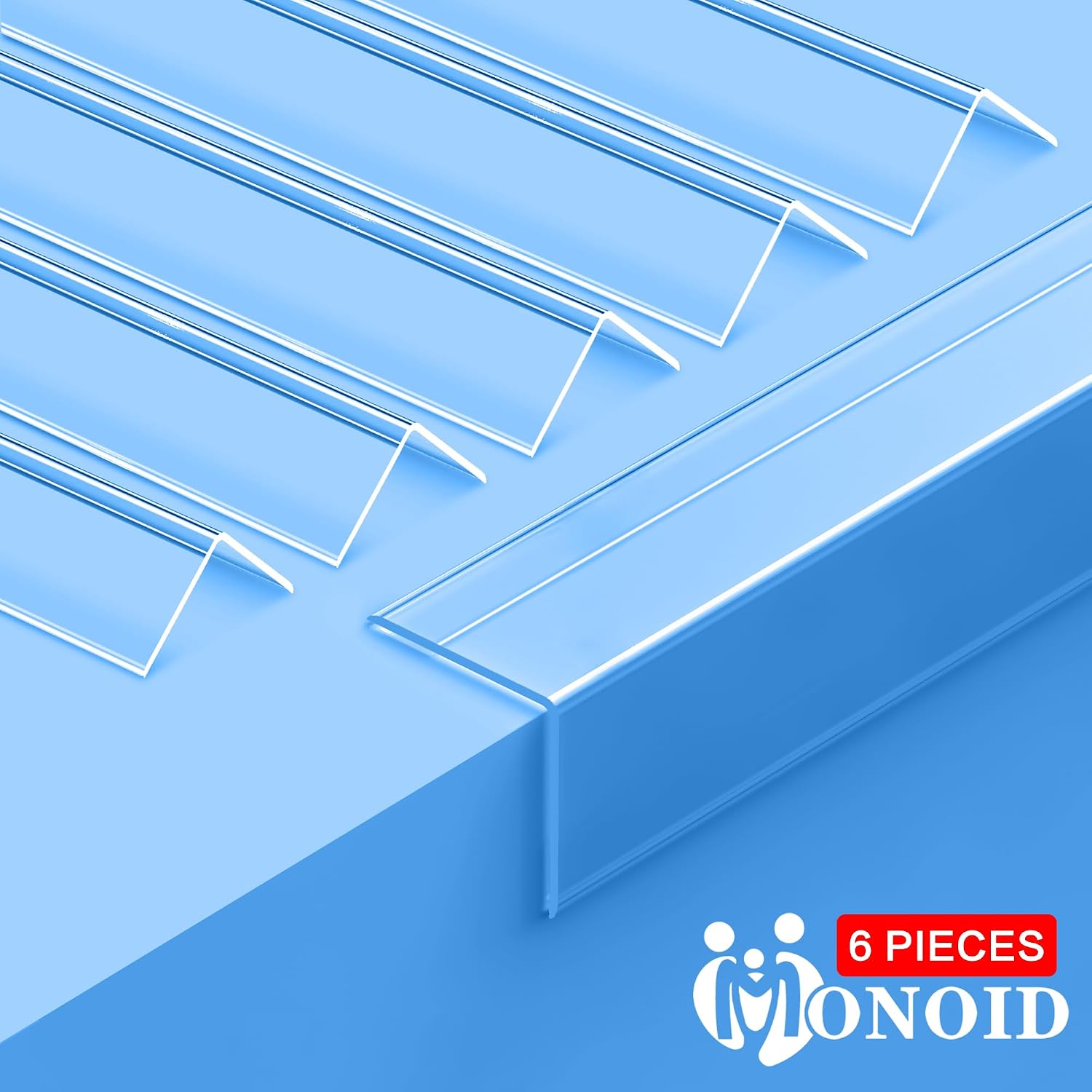 PROTECTORES DE ESQUINA MONOID TRANSPARENTES 57.8 PULGADAS - GUARDIAS DE SEGURIDAD PARA BORDES (6 PIEZAS) - 3