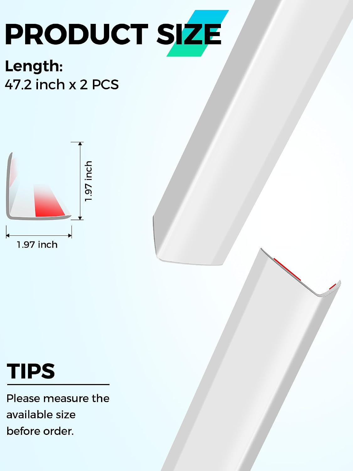 PROTECTOR DE ESQUINAS MONOID BLANCO AUTOADHESIVO 120 CM - 3