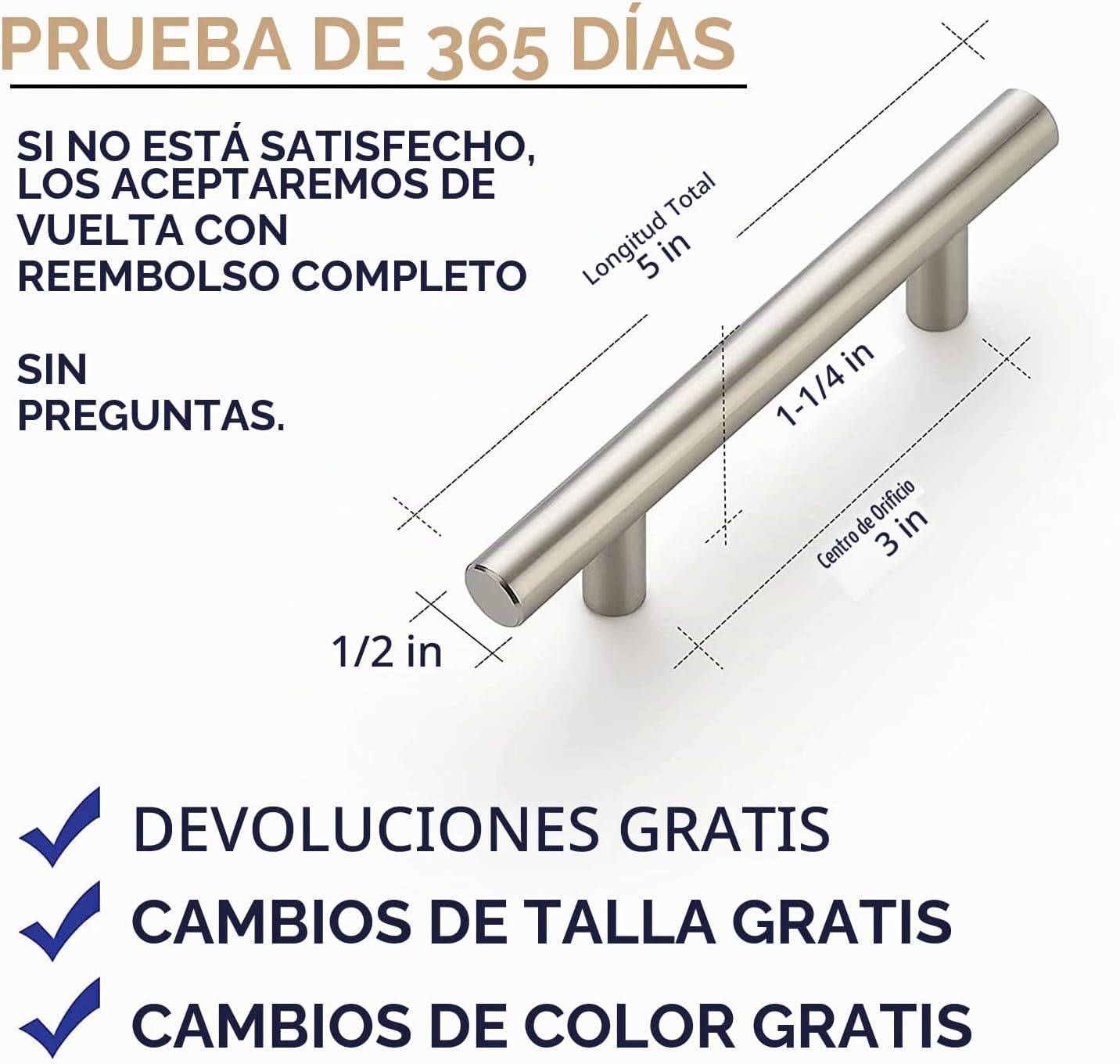 MANIJA PARA MUEBLES RAVINTE NÍQUEL CEPILLADO 3 PULGADAS CC, PAQUETE DE 30 - 3