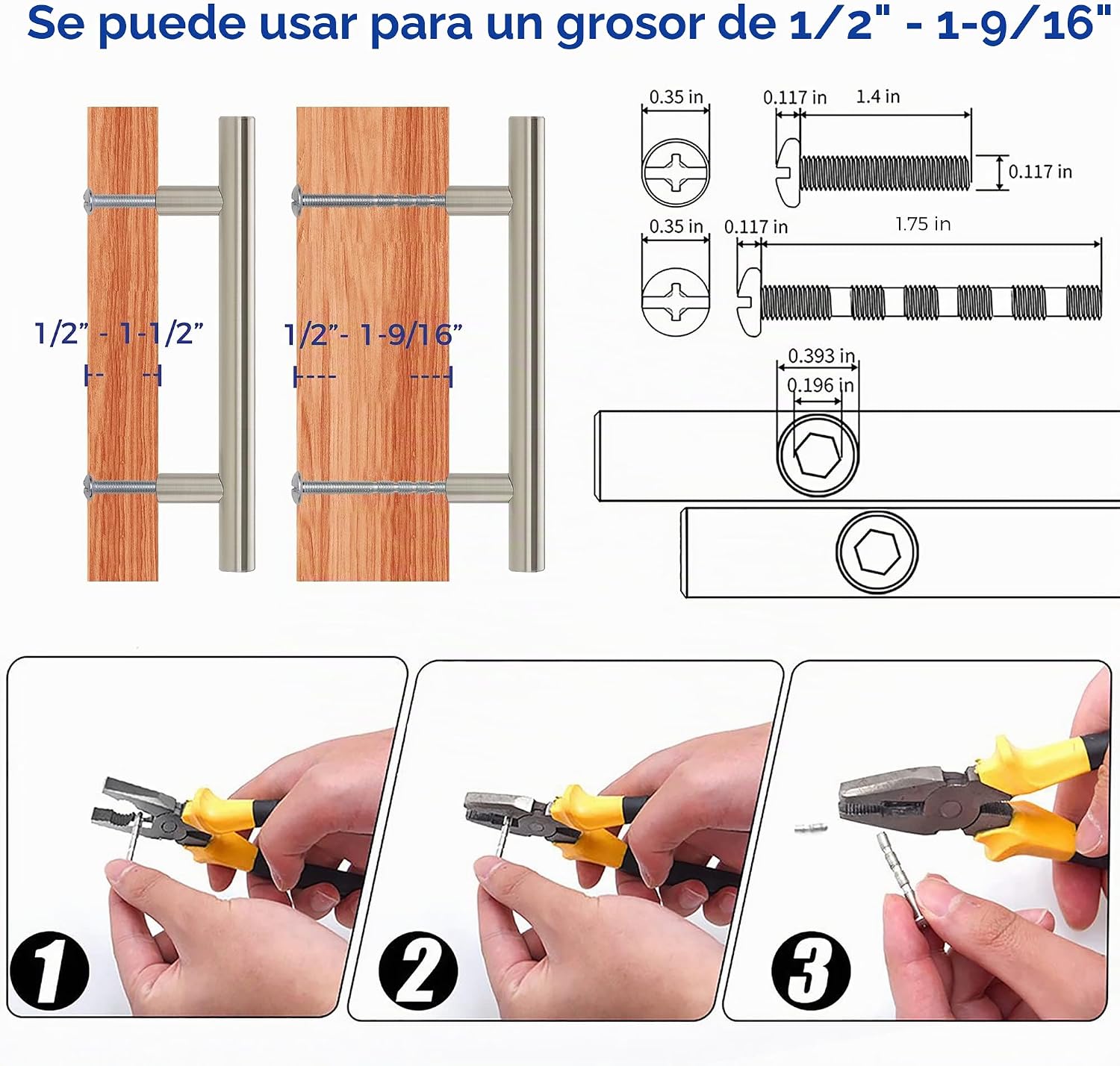 MANIJA PARA MUEBLE RAVINTE NÍQUEL CEPILLADO 3-3/4 PULGADAS CC, PAQUETE DE 60 - 4