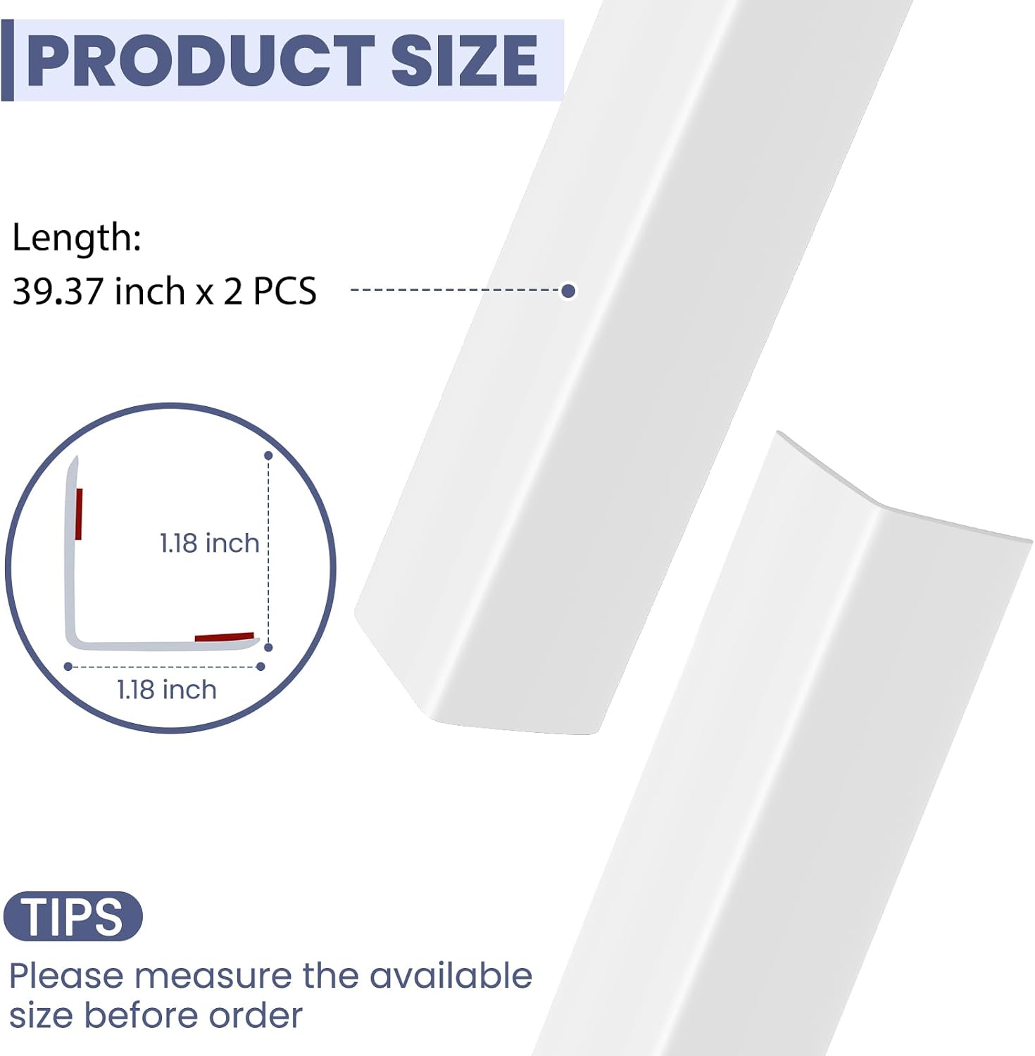 PROTECTORES DE ESQUINA MONOID BLANCO 90 CM PACK 2 UNIDADES - 5