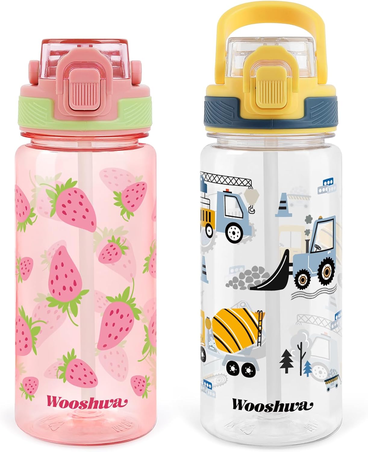BOTELLA DE AGUA PARA NIÑOS 20 OZ OMEDECAL FRESA/EXCAVADORA - 1