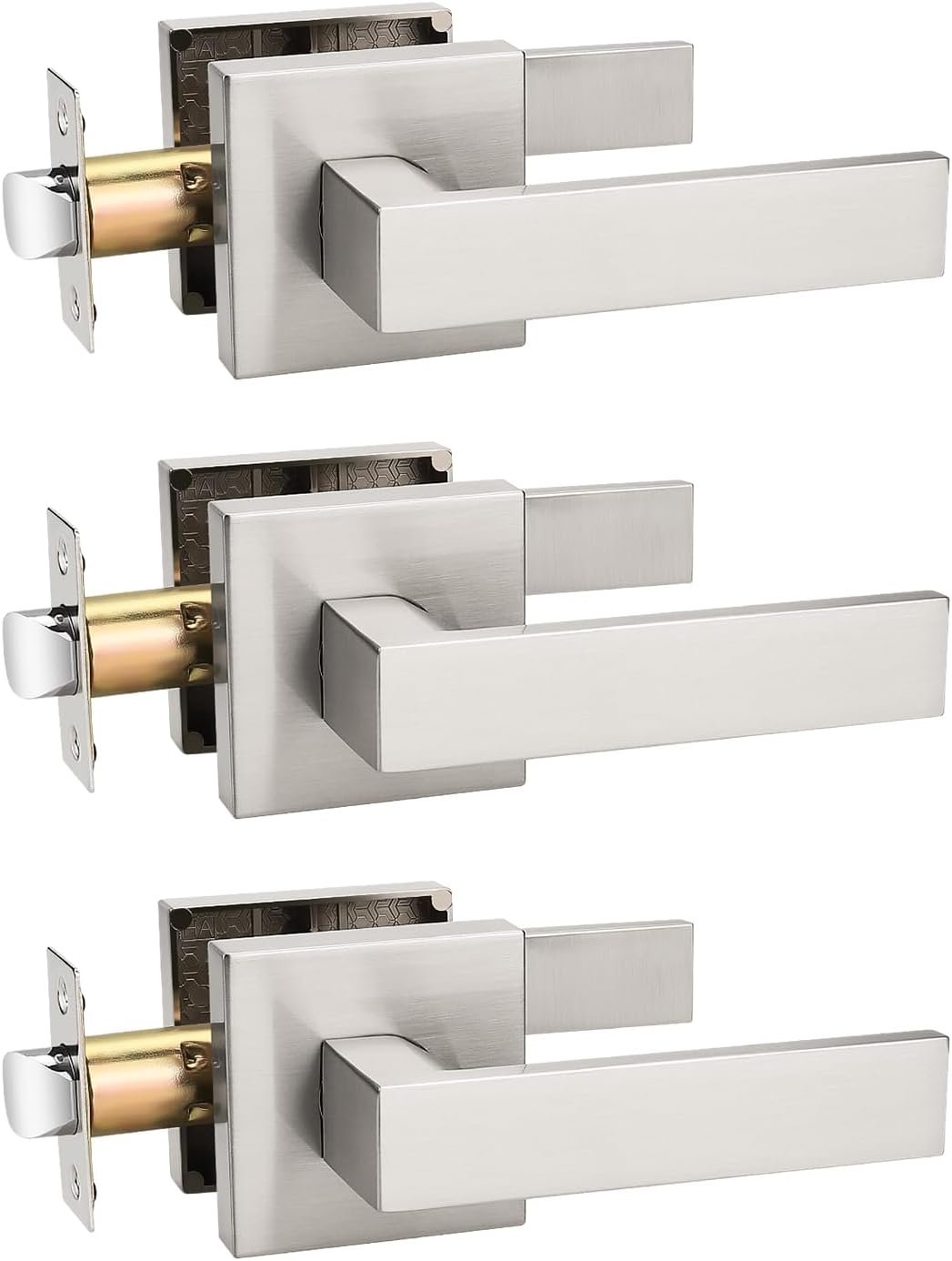MANIJA PARA PUERTA TINEWA NÍQUEL CEPILLADO JUEGO DE 3 PIEZAS - 1
