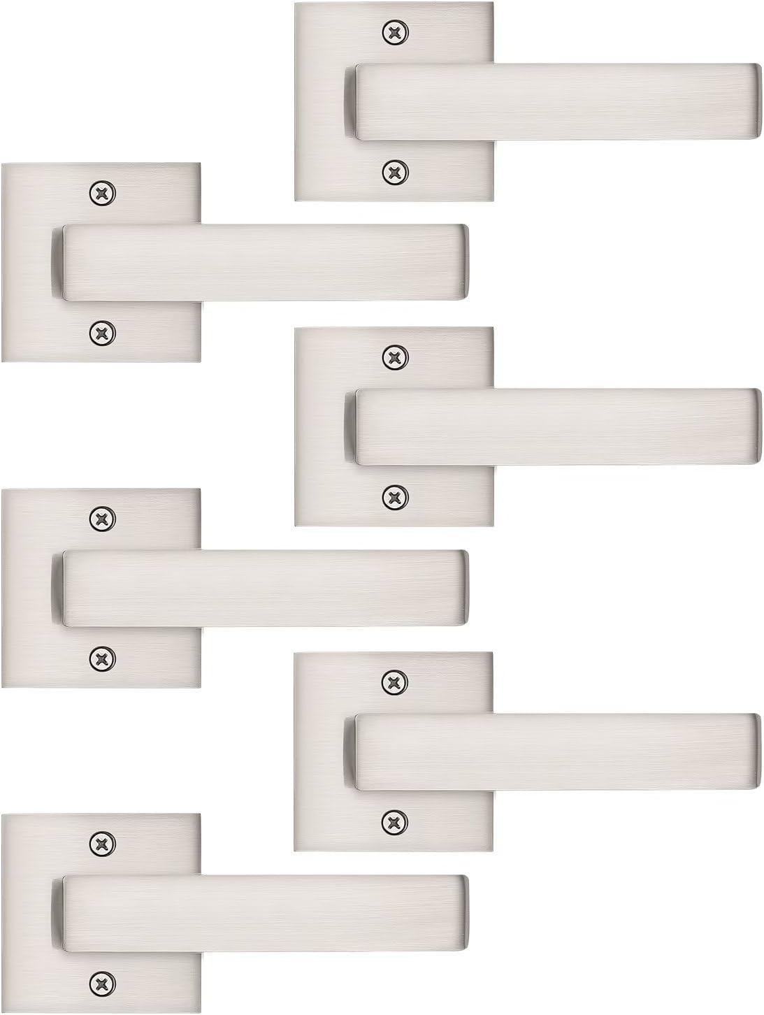 MANIJA PARA PUERTA DUMMY TINEWA NÍQUEL CEPILLADO REVERSIBLE 6 PIEZAS - 1