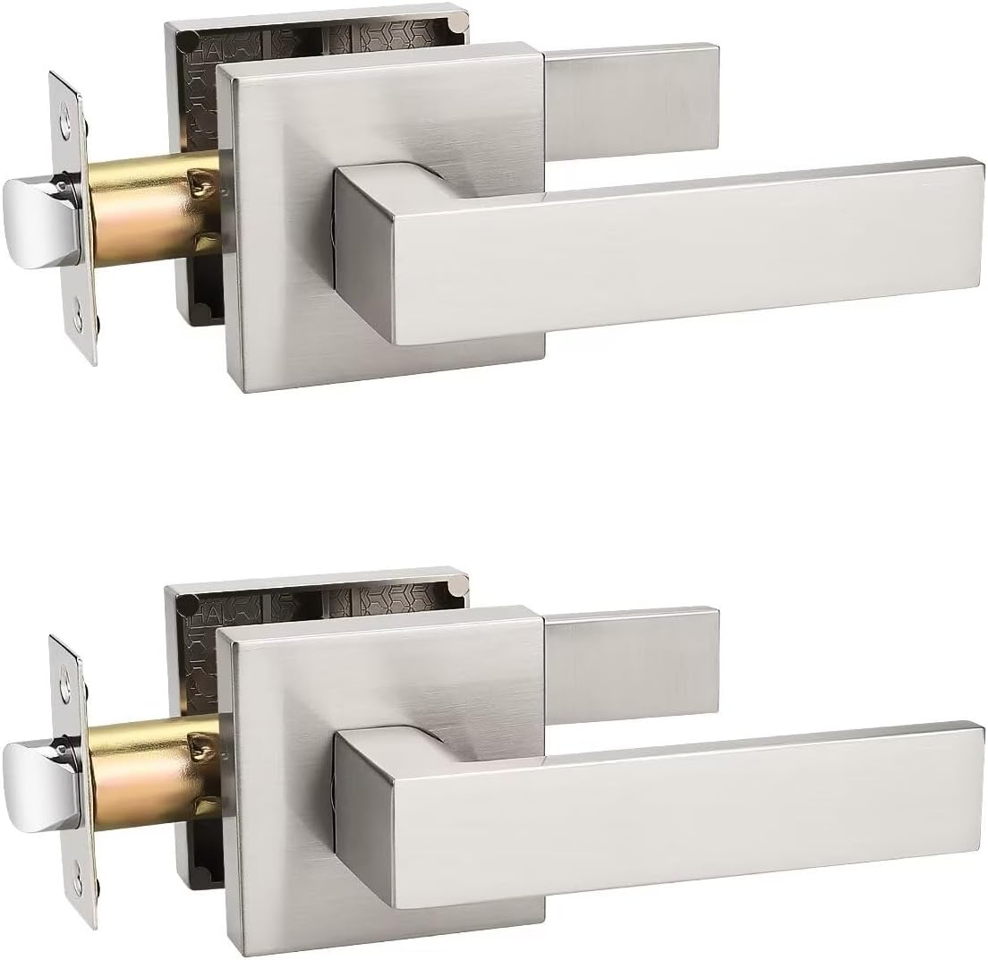 MANIJA PARA PUERTA TINEWA NÍQUEL CEPILLADO JUEGO DE 2 PIEZAS - 1