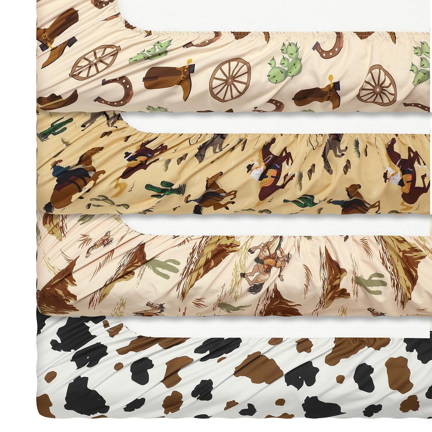 JUEGO DE SÁBANAS PARA CUNA VITALCOZY WESTERN COWBOY 52 X 28 X 8 PULGADAS - 2