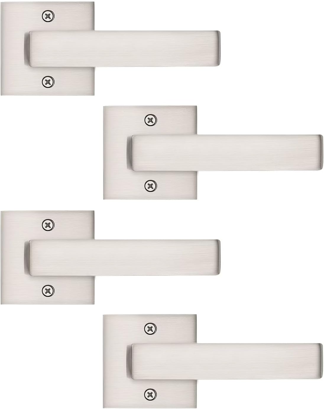 MANIJA PARA PUERTA DUMMY TINEWA NÍQUEL CEPILLADO REVERSIBLE 4 PIEZAS - 1