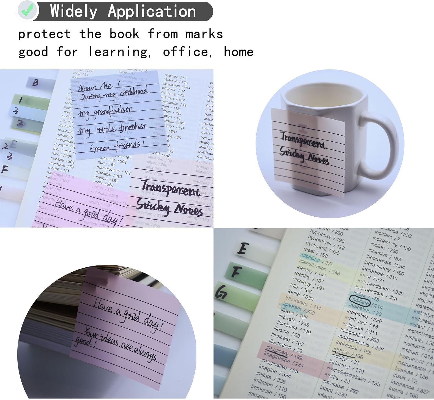 NOTAS ADHESIVAS TRANSPARENTES YOUDEFUL 800 PIEZAS 3X3 PULGADAS CON LÍNEAS - 5