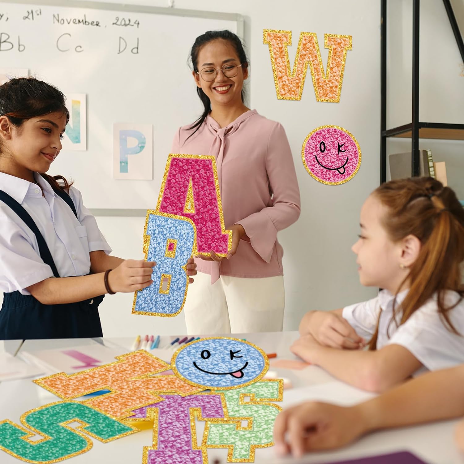 SET DE 136 LETRAS Y SIGNOS DE PUNTUACIÓN PARA PIZARRA 30 CM HUMYOUN MULTICOLOR - 3