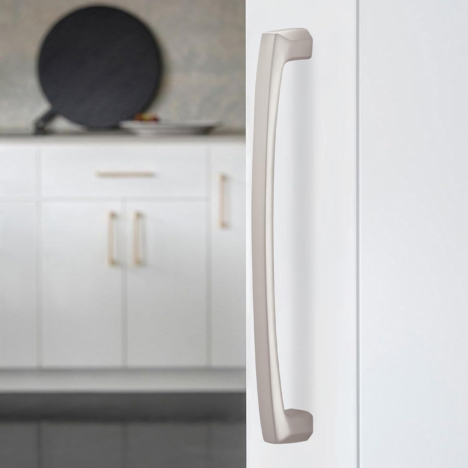 MANIJA PARA MUEBLE Y CLOSET BUKOBYHE 7 PULGADAS NÍQUEL SATINADO CEPILLADO JUEGO DE 2 - 2