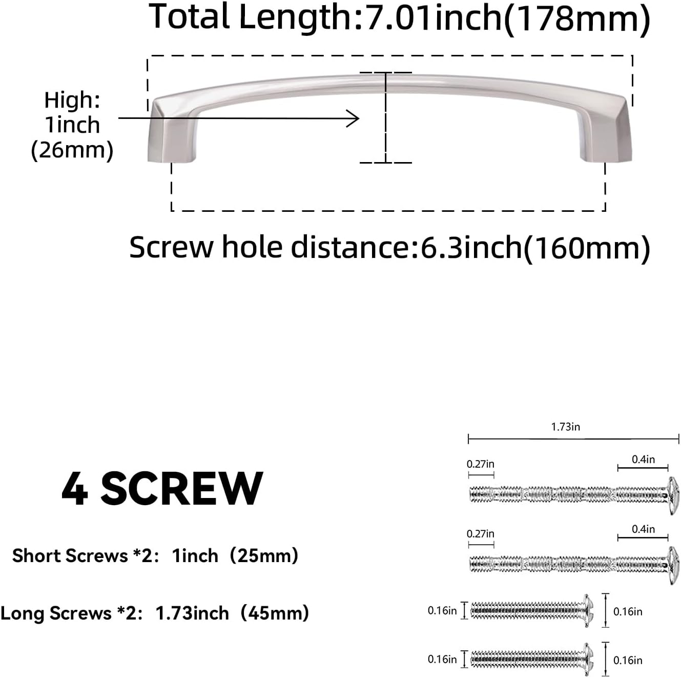 MANIJA PARA MUEBLE 160MM NÍQUEL SATINADO CEPILLADO PACK 10 UNIDADES - 2