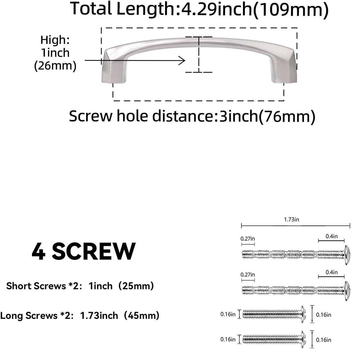 MANIJA PARA MUEBLE 76MM NÍQUEL SATINADO CEPILLADO PACK 20 PIEZAS - 2