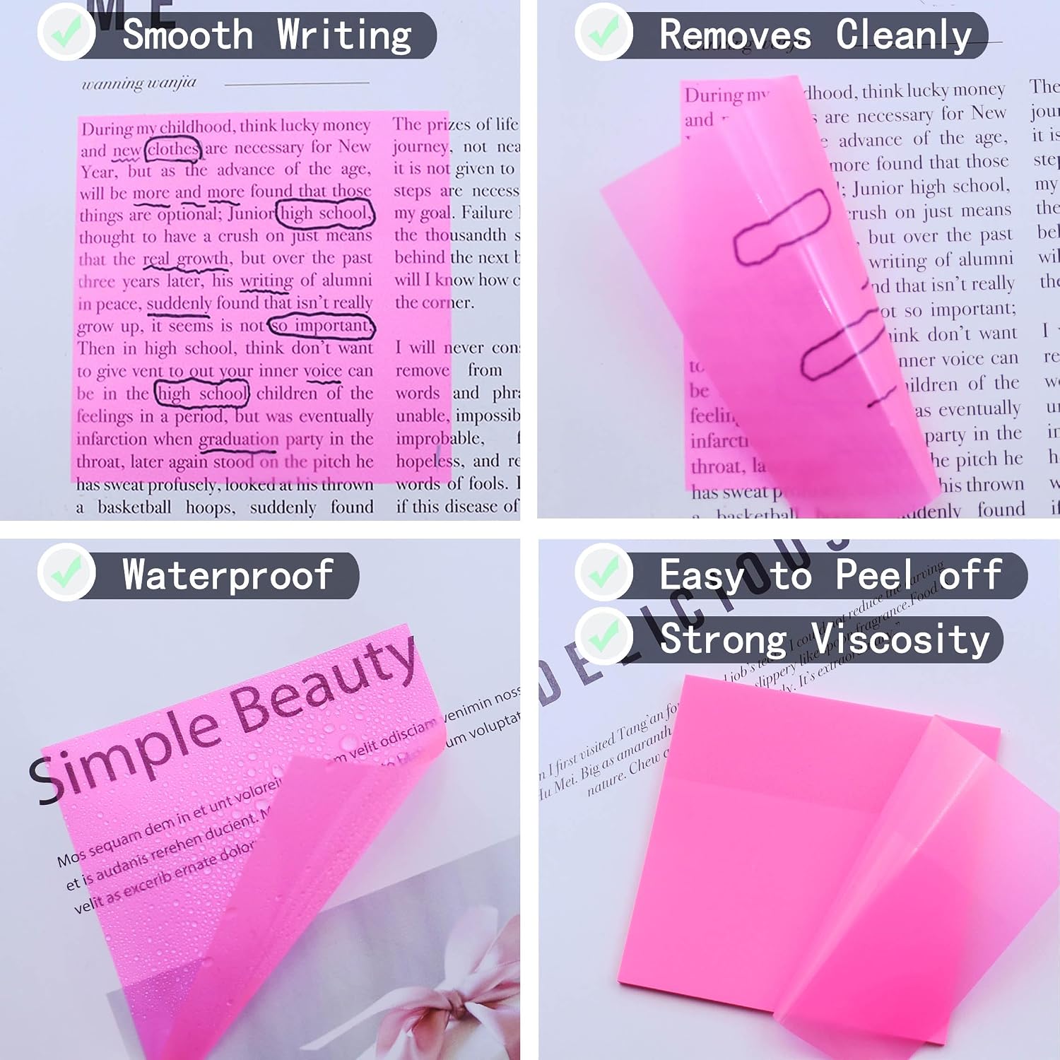 NOTAS ADHESIVAS TRANSPARENTES YOUDEFUL 800 PIEZAS 7.6X7.6 CM COLORES VARIADOS - 3