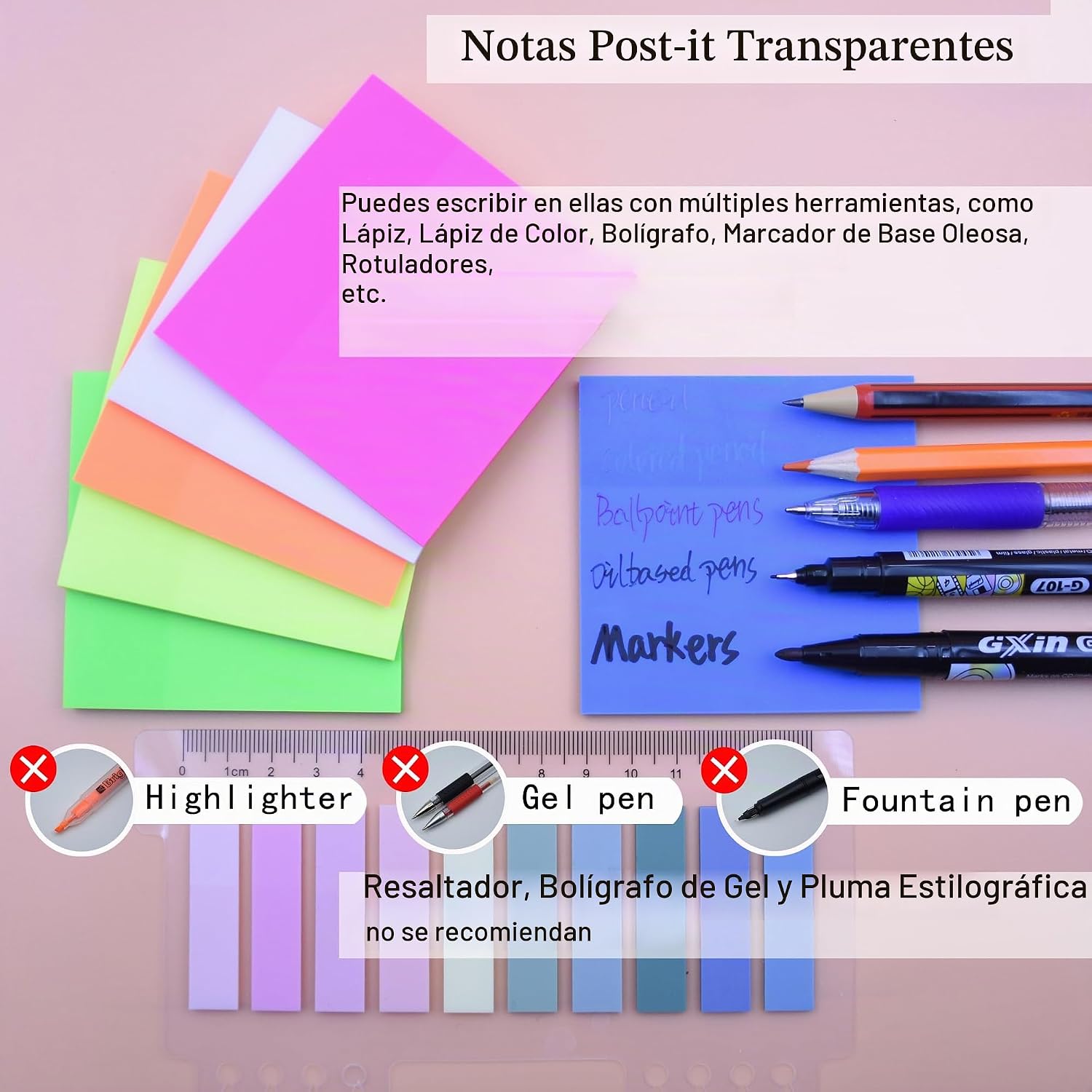 NOTAS ADHESIVAS TRANSPARENTES YOUDEFUL 800 PIEZAS 7.6X7.6 CM COLORES VARIADOS - 4