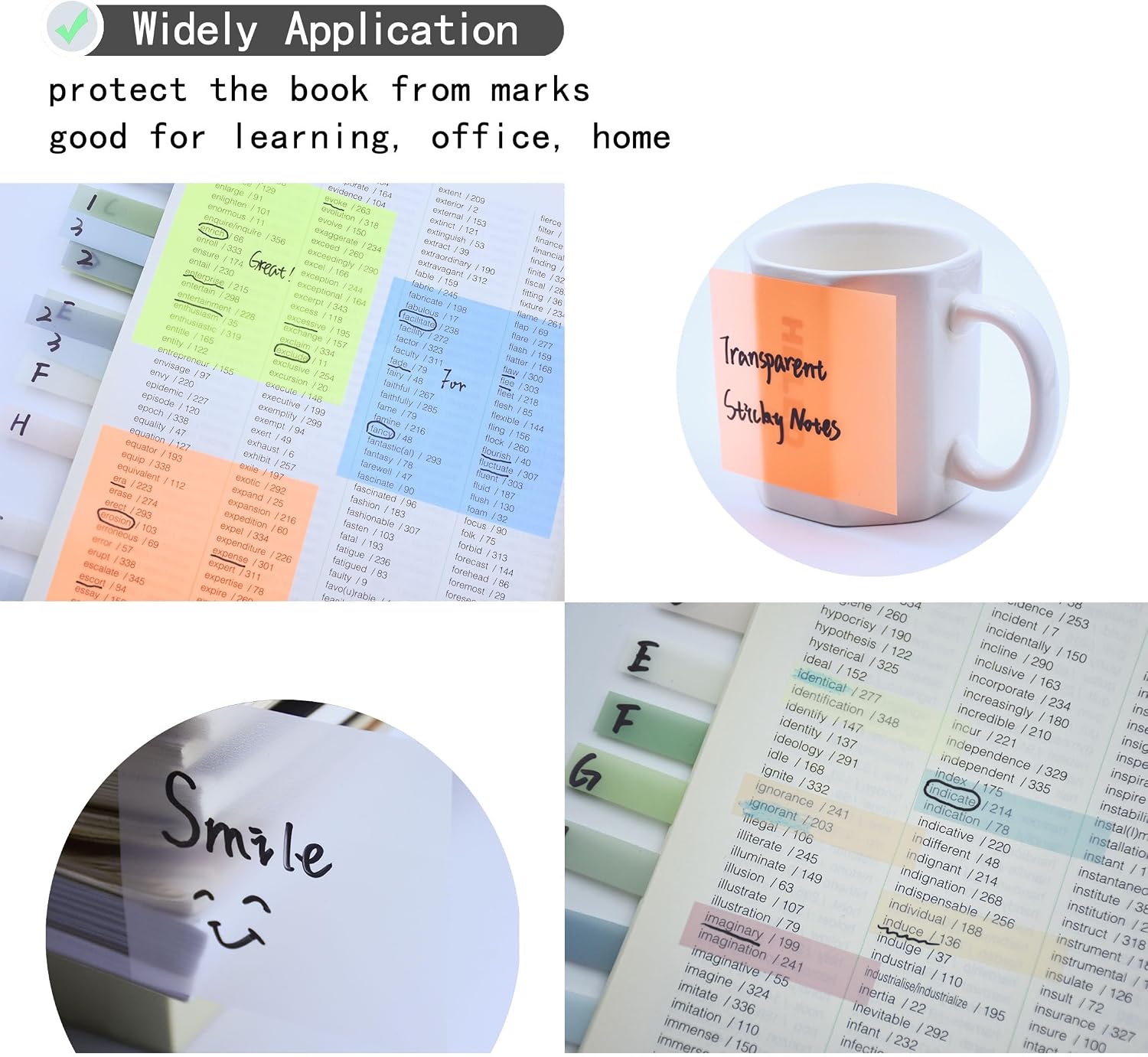 NOTAS ADHESIVAS TRANSPARENTES YOUDEFUL 800 PIEZAS 7.6X7.6 CM COLORES VARIADOS - 5