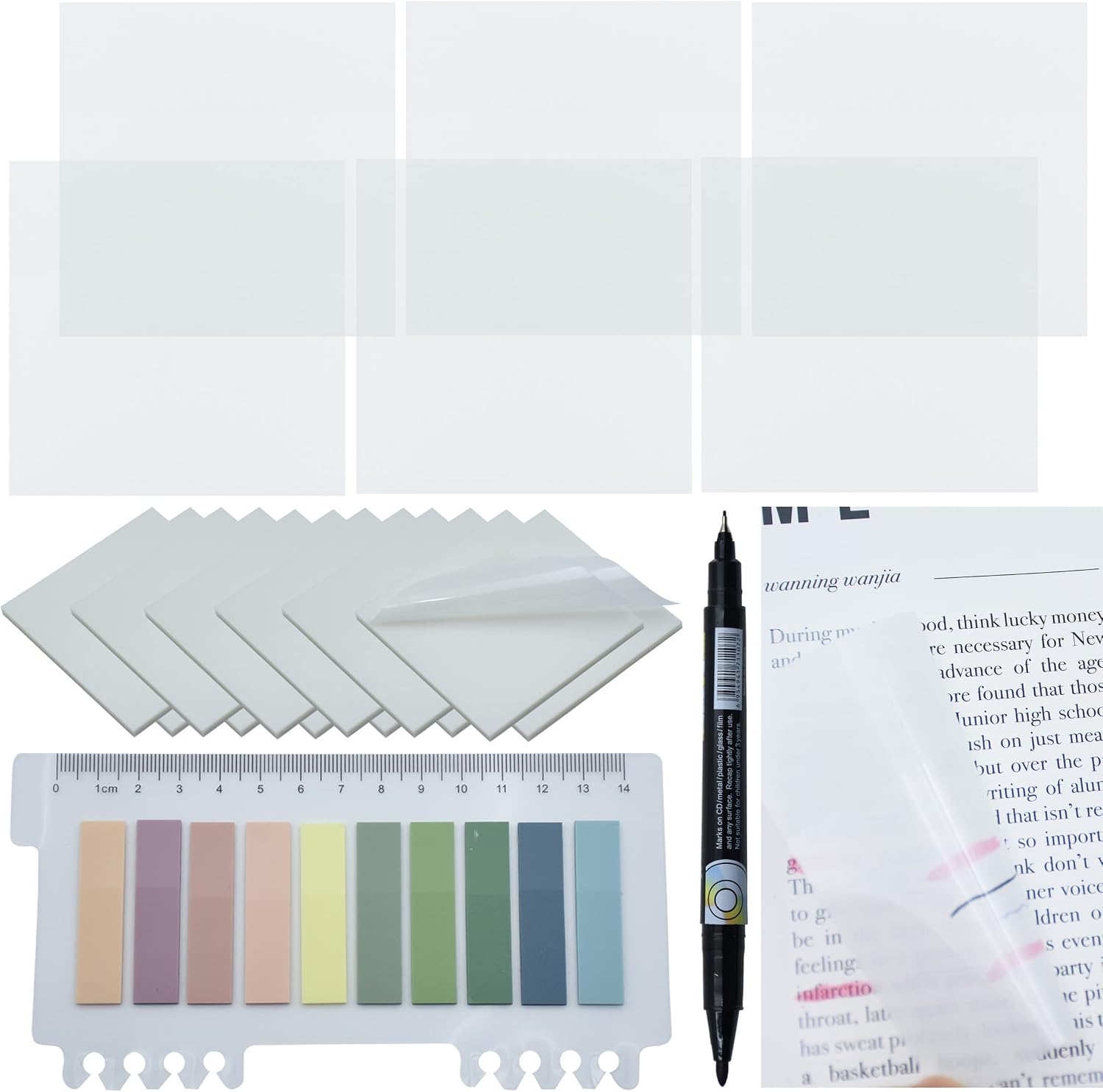 NOTAS ADHESIVAS TRANSPARENTES YOUDEFUL 800 PIEZAS 3X3 PULGADAS BLANCO - 1