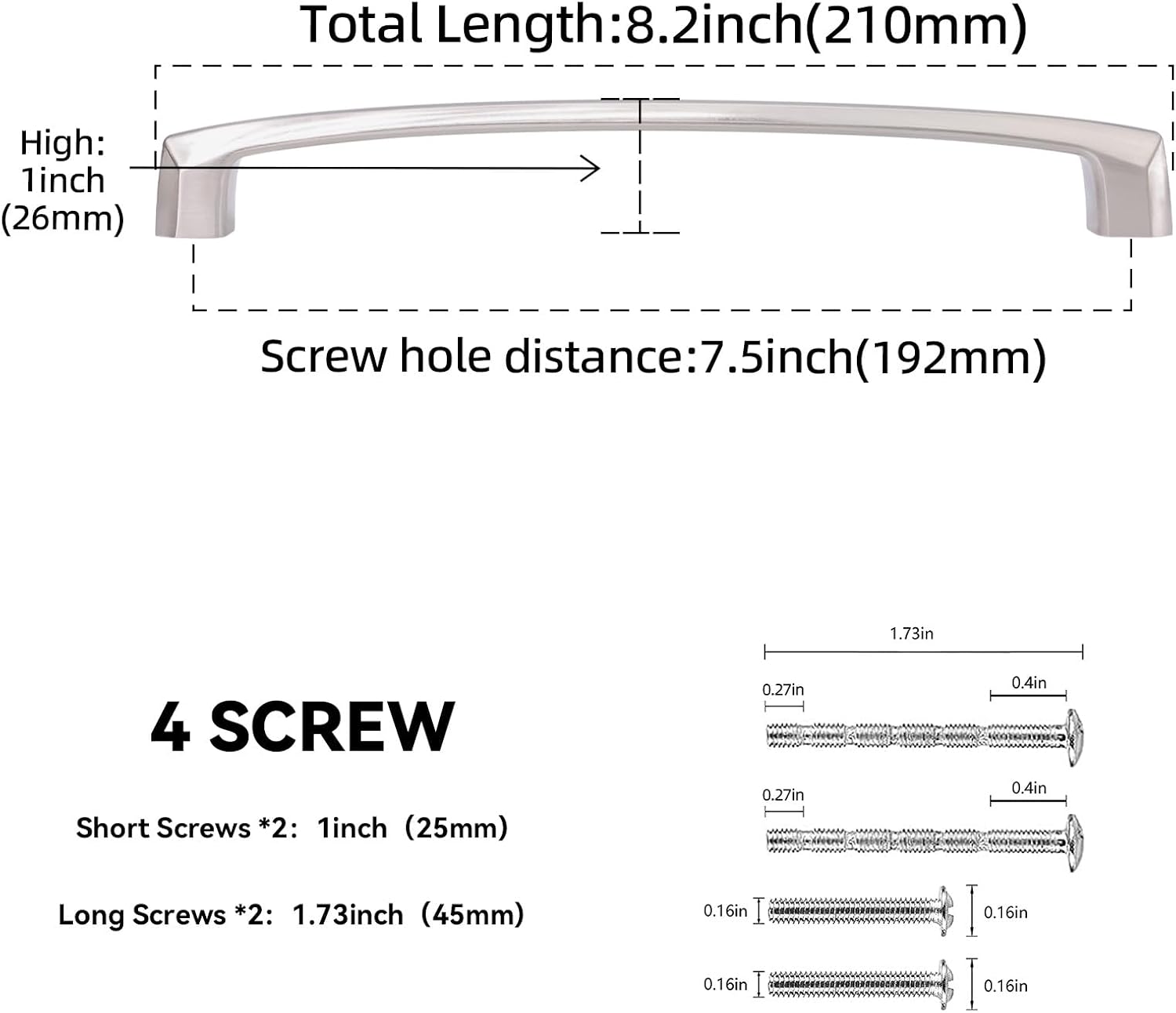 MANIJA PARA MUEBLE Y CLOSET 10 PIEZAS NÍQUEL SATINADO CEPILLADO 19 CM - 2