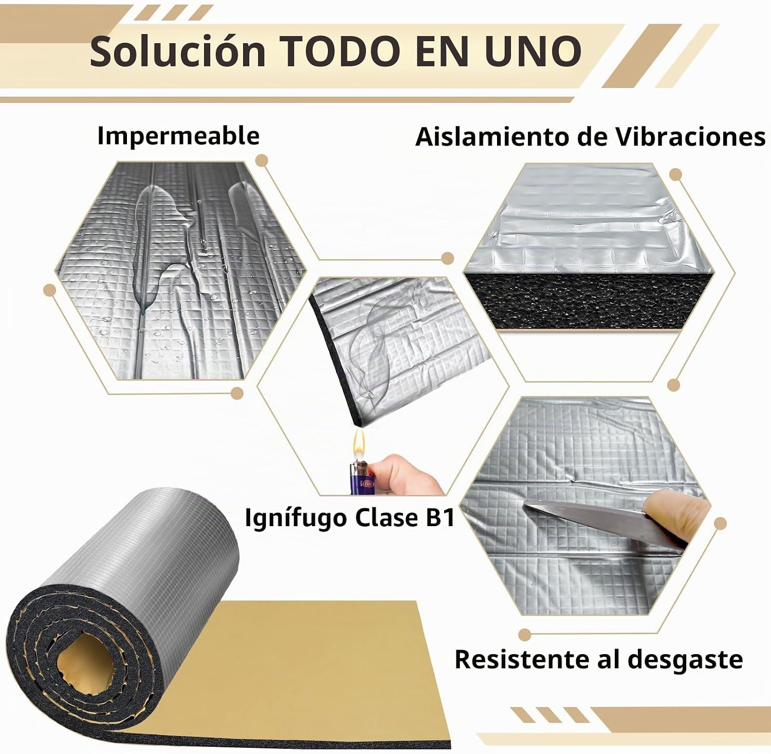 ESPUMA ACÚSTICA AUTOADHESIVA TROYSTUDIO 13'' X 78'' CON BARRERA TÉRMICA - 4