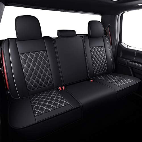 FUNDAS DE ASIENTO TRASERO AIERXUAN PARA FORD F150 F250 F350 F450 NEGRO Y BLANCO - 1
