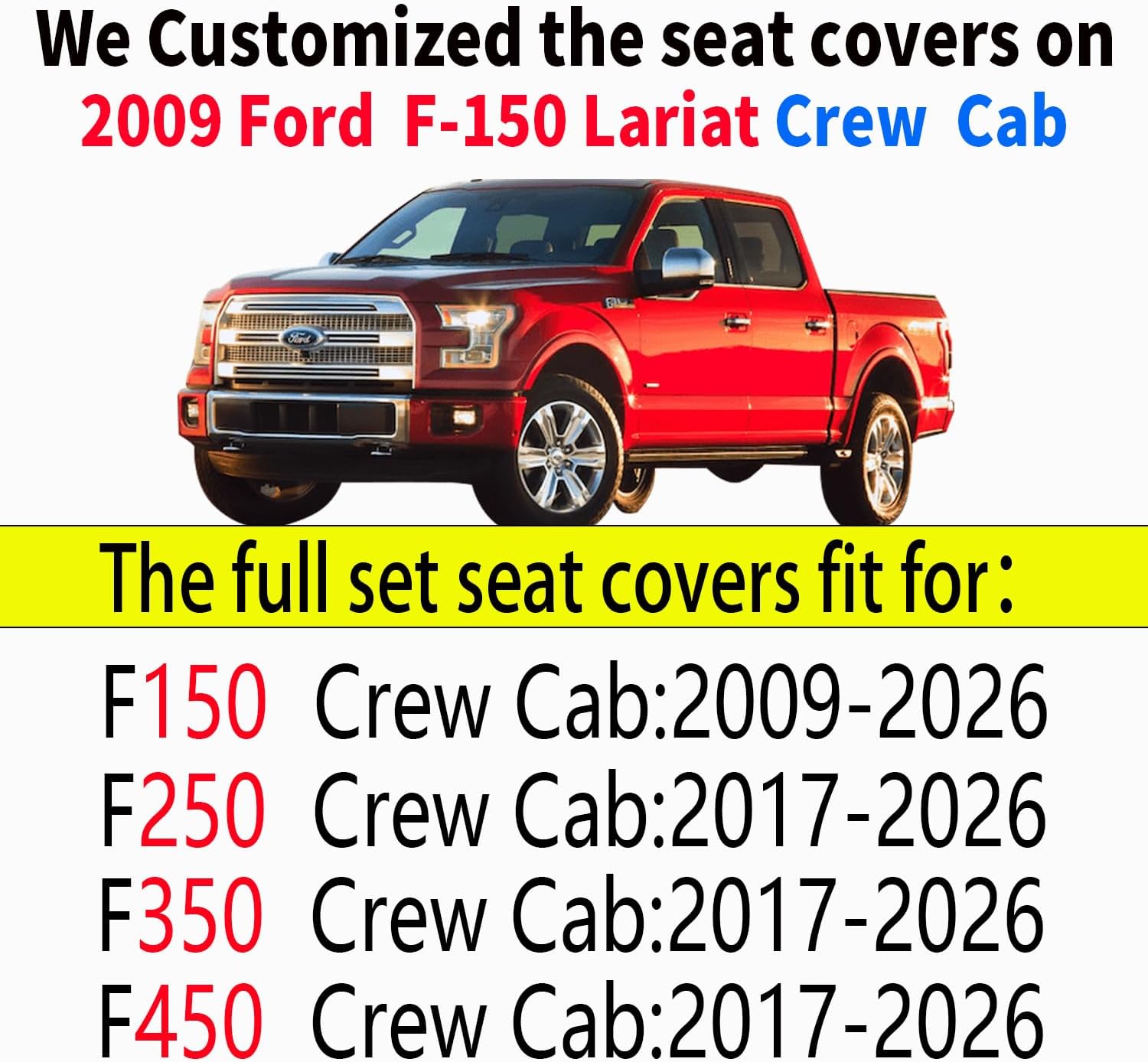 FUNDAS DE ASIENTO TRASERO AIERXUAN PARA FORD F150 F250 F350 F450 NEGRO Y BLANCO - 3