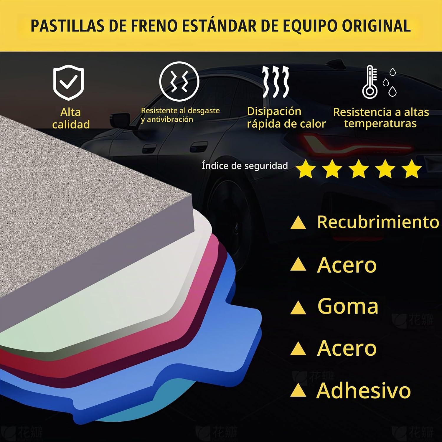 PASTILLAS DE FRENO DELANTERO CERÁMICAS D1455 PARA DODGE DURANGO 2011-2016 Y JEEP GRAND CHEROKEE 2011-2021 - 3