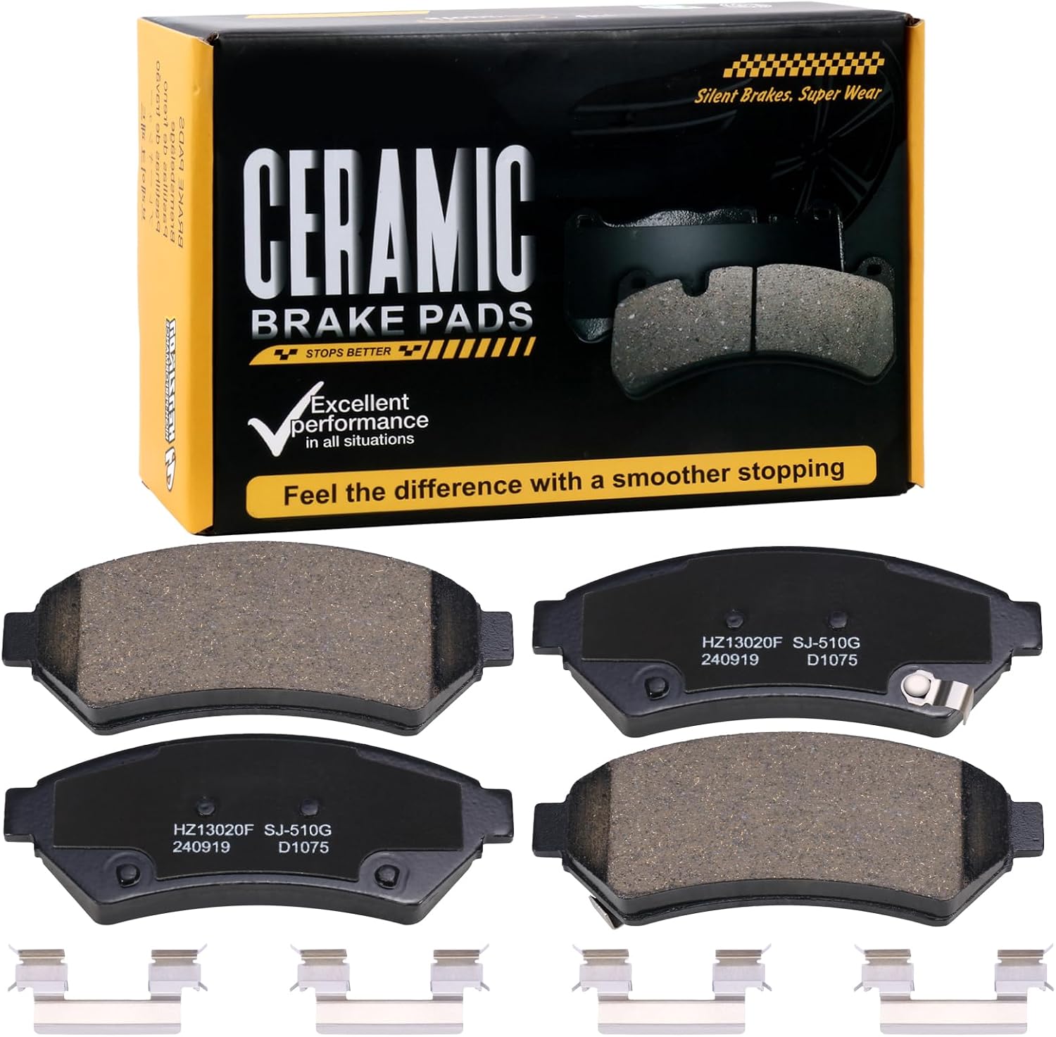 PASTILLAS DE FRENO DELANTERO CERÁMICAS D1075 PARA BUICK LACROSSE, CHEVROLET UPLANDER, PONTIAC GRAND PRIX Y SATURN RELAY 2005-2009 - 1