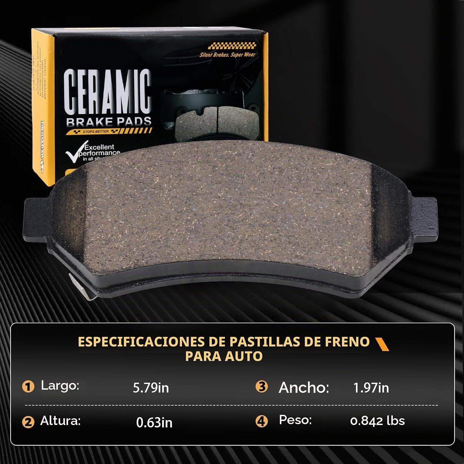 PASTILLAS DE FRENO DELANTERO CERÁMICAS D1075 PARA BUICK LACROSSE, CHEVROLET UPLANDER, PONTIAC GRAND PRIX Y SATURN RELAY 2005-2009 - 4
