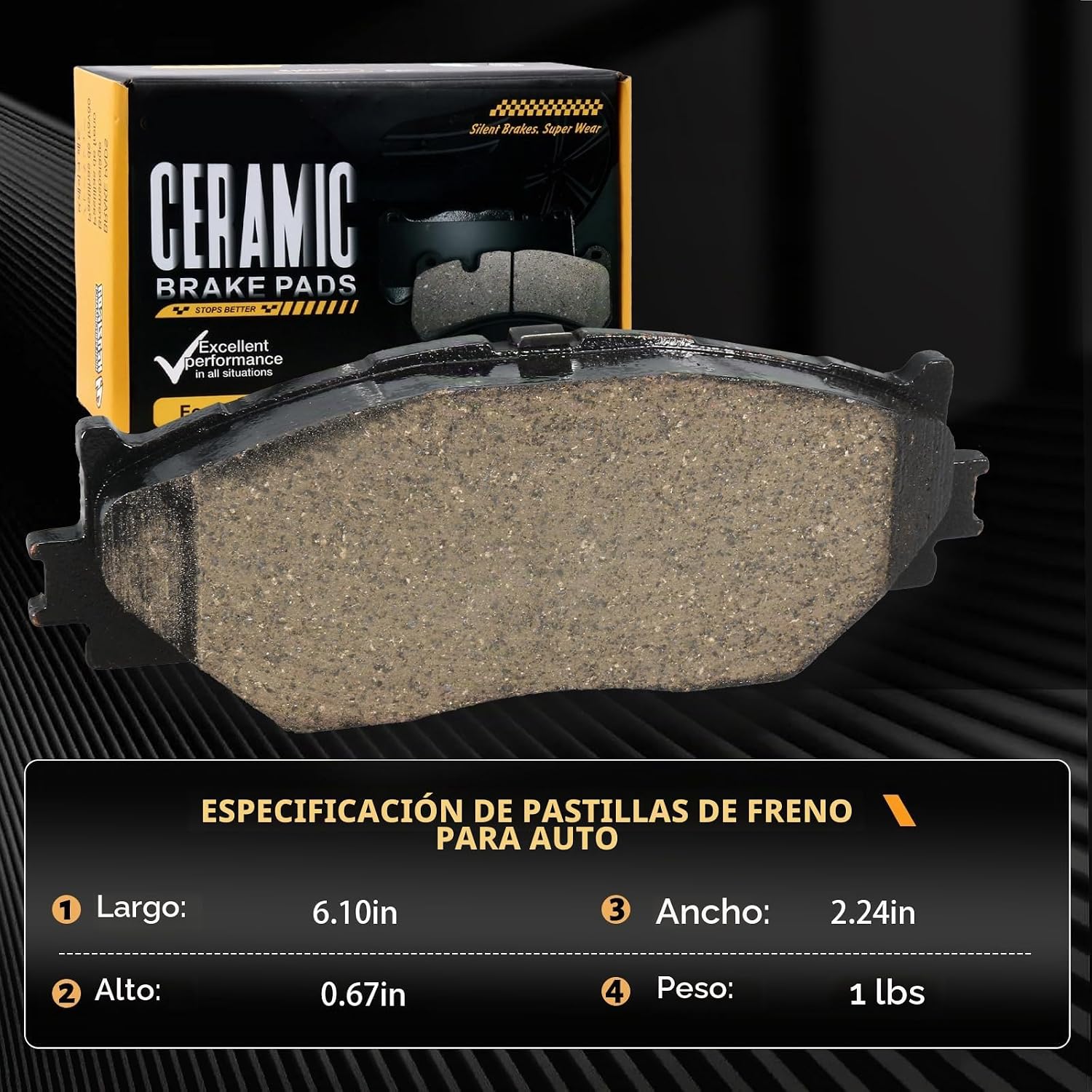 PASTILLAS DE FRENO DELANTERO CERÁMICAS HECHENQICHE D1178 PARA LEXUS IS250 2006-2008 Y 2014-2015 - 4