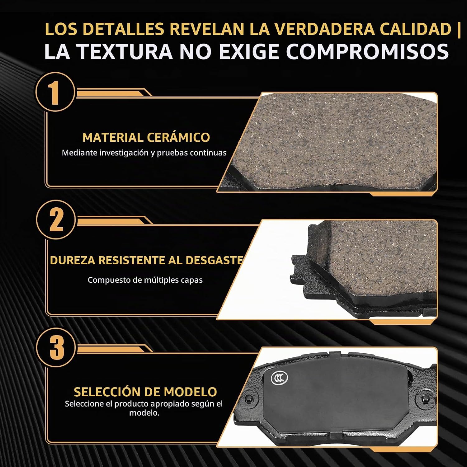 PASTILLAS DE FRENO DELANTERO CERÁMICAS HECHENQICHE D1178 PARA LEXUS IS250 2006-2008 Y 2014-2015 - 5