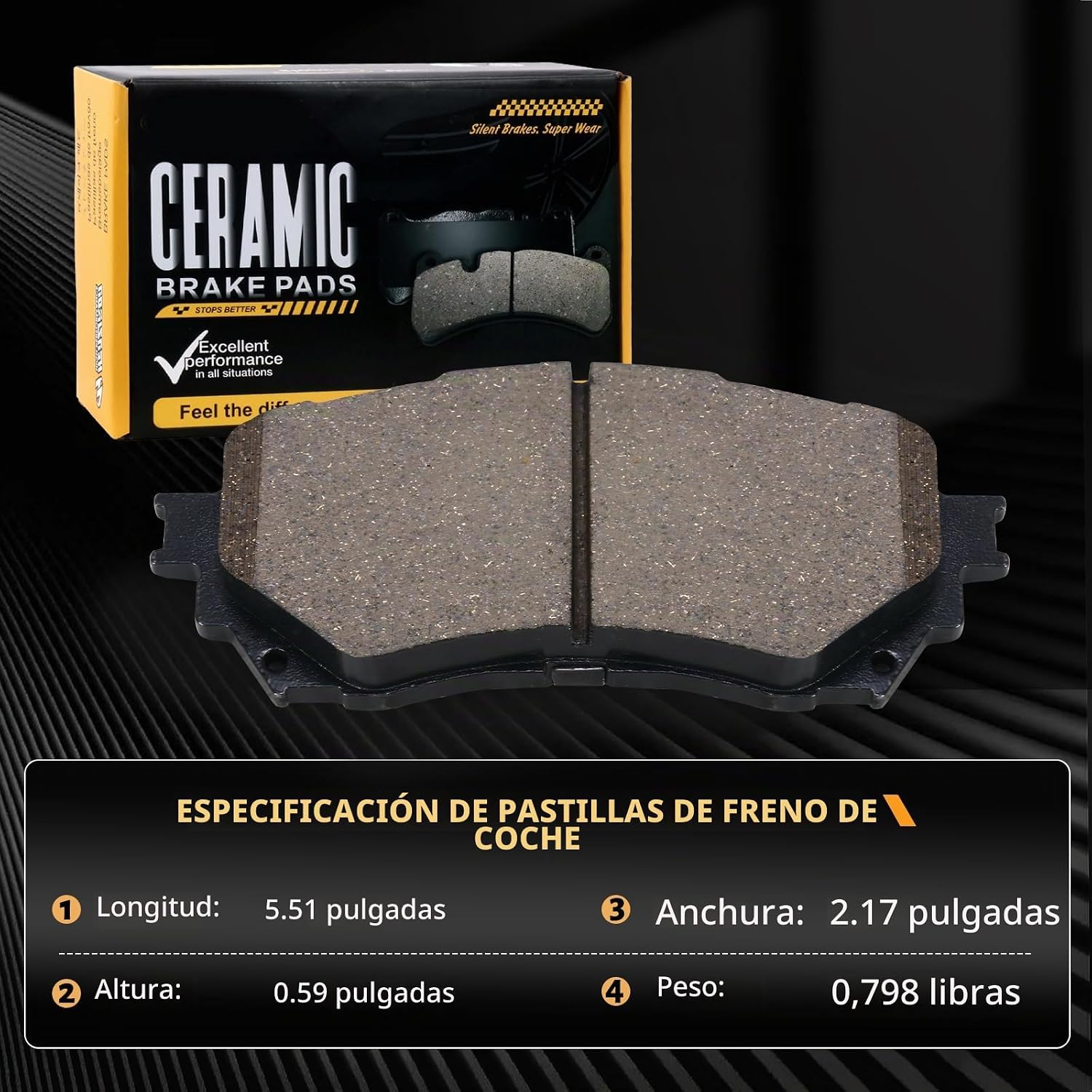 PASTILLAS DE FRENO DELANTERO CERÁMICAS D1711 PARA MAZDA 6 2014-2021 - 4
