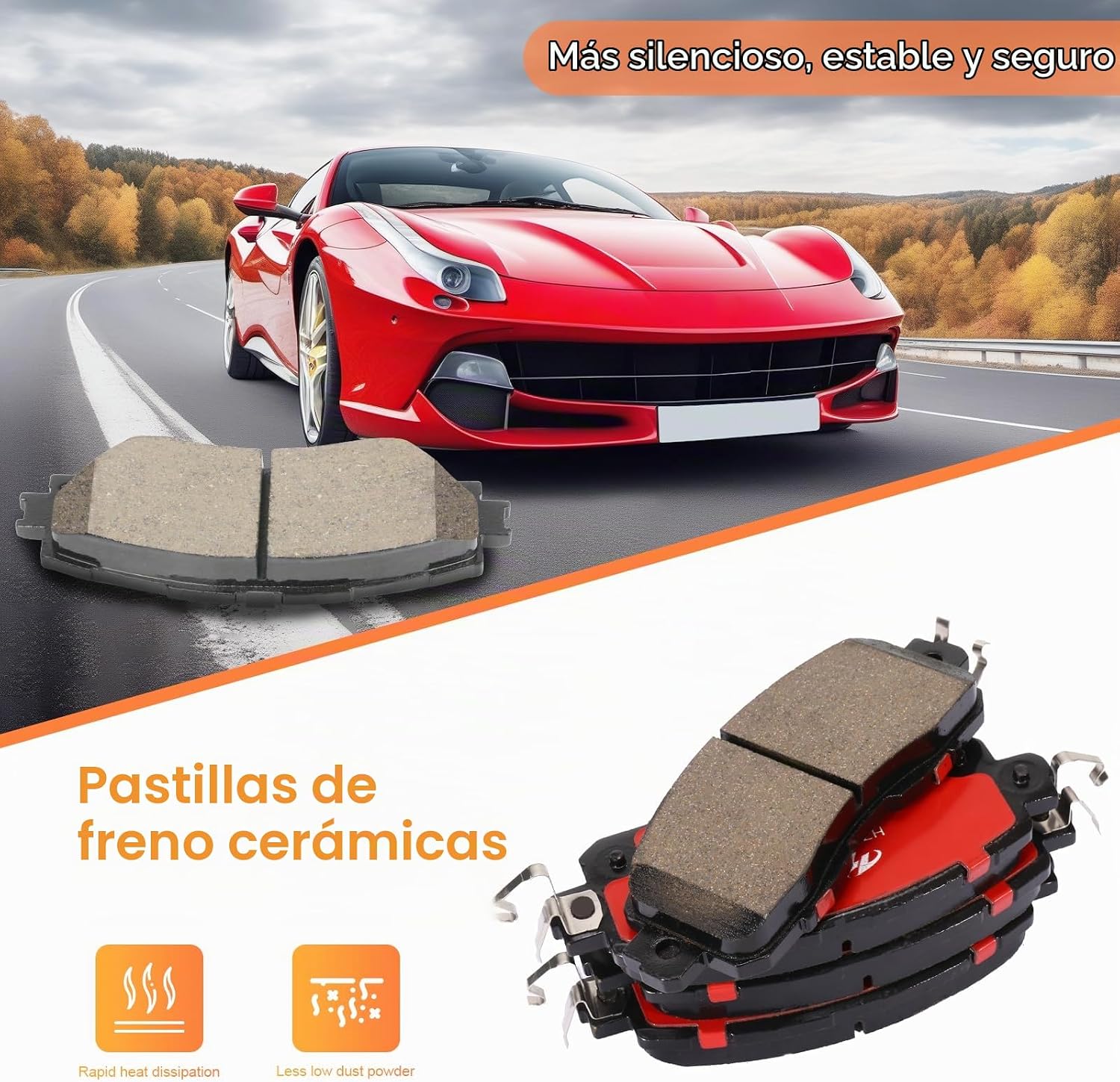 PASTILLAS DE FRENO DELANTERO CERÁMICAS D1650 PARA NISSAN ALTIMA 2013-2023 Y NISSAN LEAF 2014-2017 - 5
