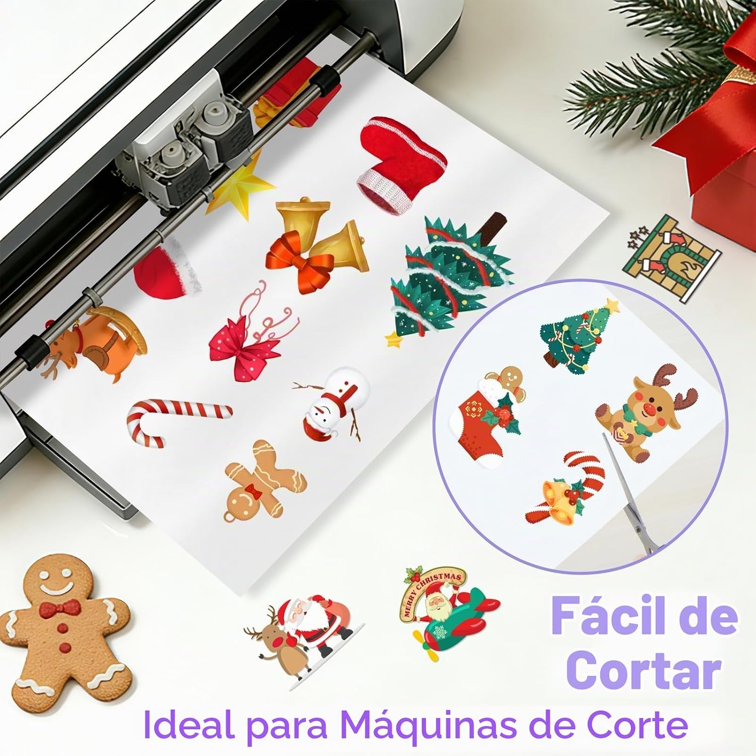 PAPEL ADHESIVO IMPRIMIBLE VEICEVOL PARA IMPRESORAS INKJET, BLANCO BRILLANTE, 120 HOJAS - 4