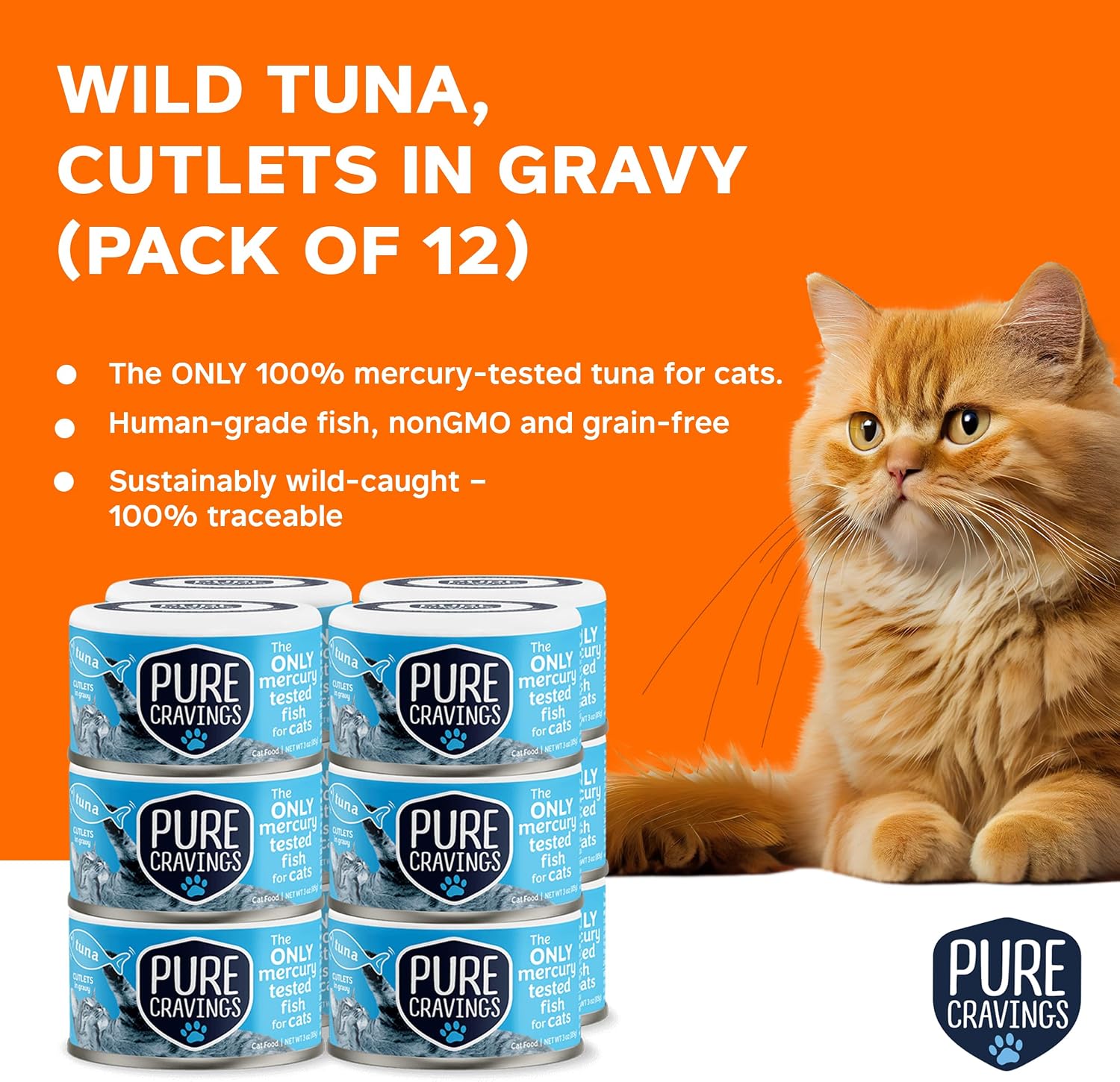 ALIMENTO HÚMEDO PARA GATOS PURE CRAVINGS ATÚN EN TROZOS CON SALSA, PACK 12 LATAS - 2