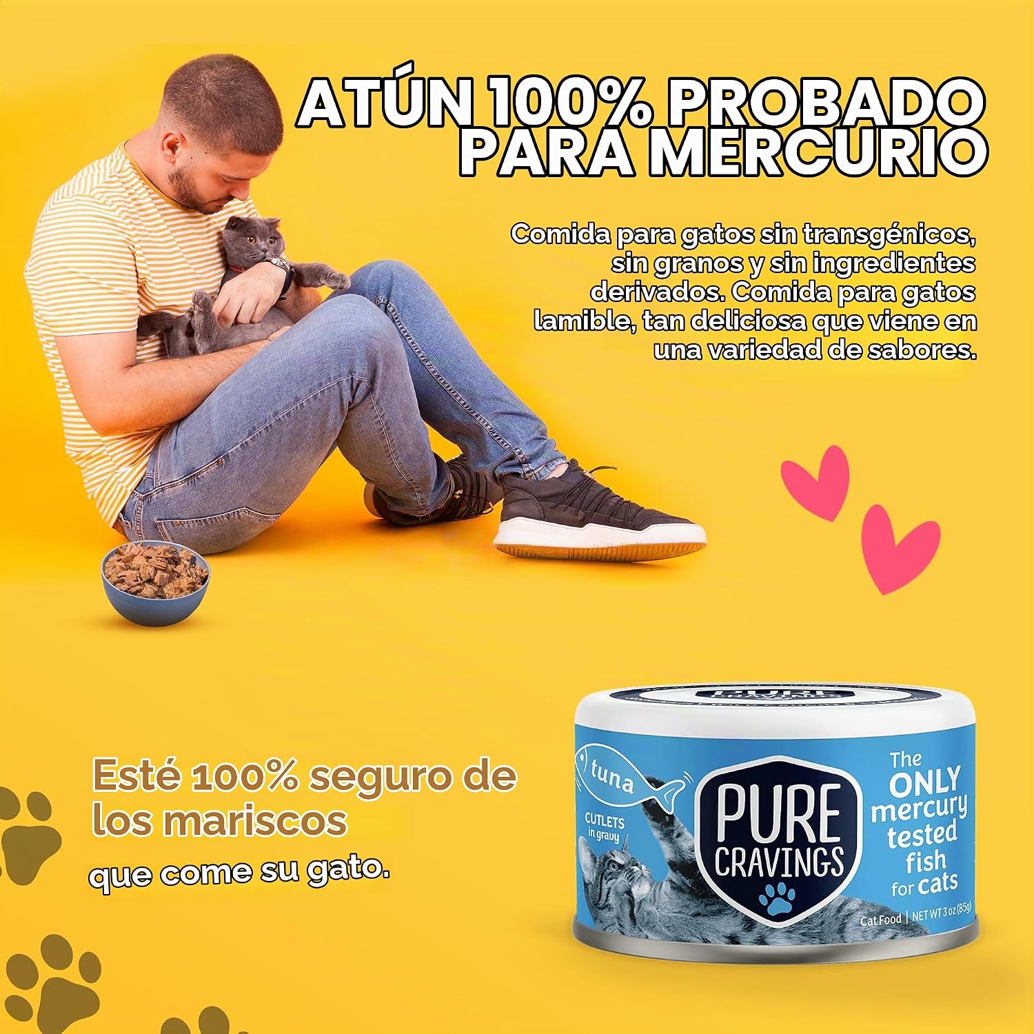ALIMENTO HÚMEDO PARA GATOS PURE CRAVINGS ATÚN EN TROZOS CON SALSA, PACK 12 LATAS - 4