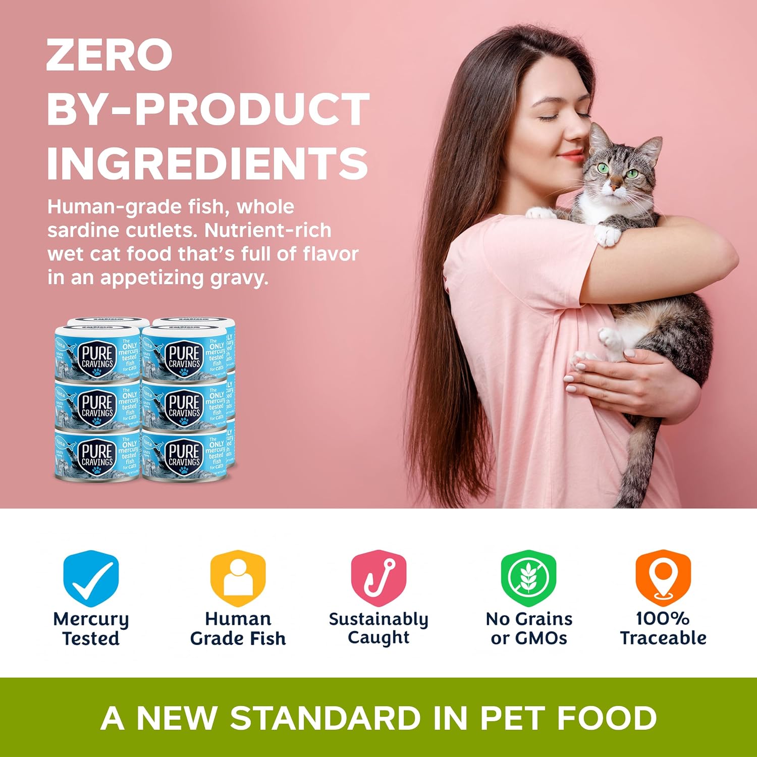 ALIMENTO HÚMEDO PARA GATOS PURE CRAVINGS ATÚN EN TROZOS CON SALSA, PACK 12 LATAS - 5