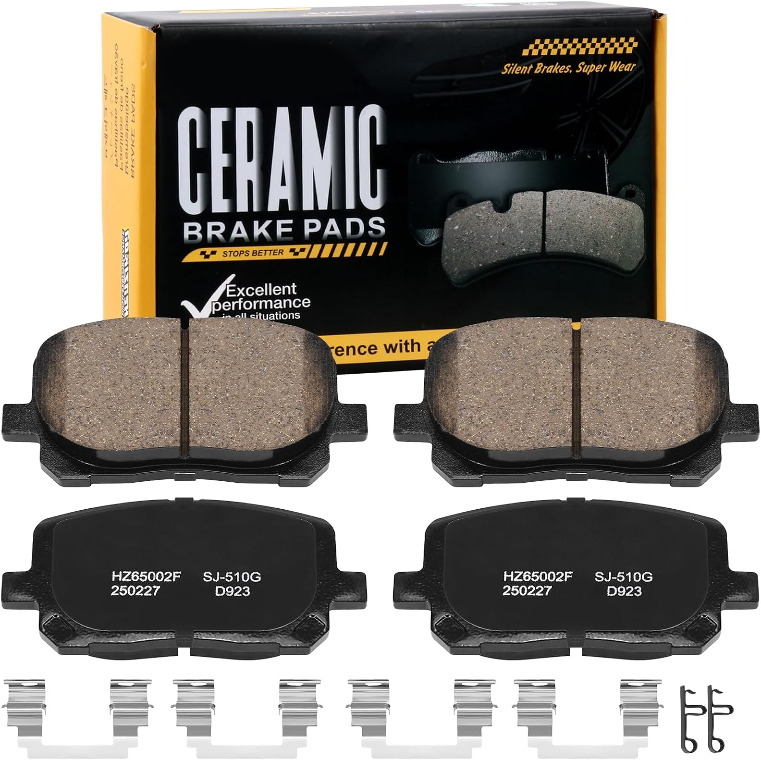 PASTILLAS DE FRENO DELANTERO CERÁMICAS D923 PARA TOYOTA COROLLA 2003-2008, TOYOTA MATRIX 2003-2008 Y PONTIAC VIBE 2003-2008 - 1