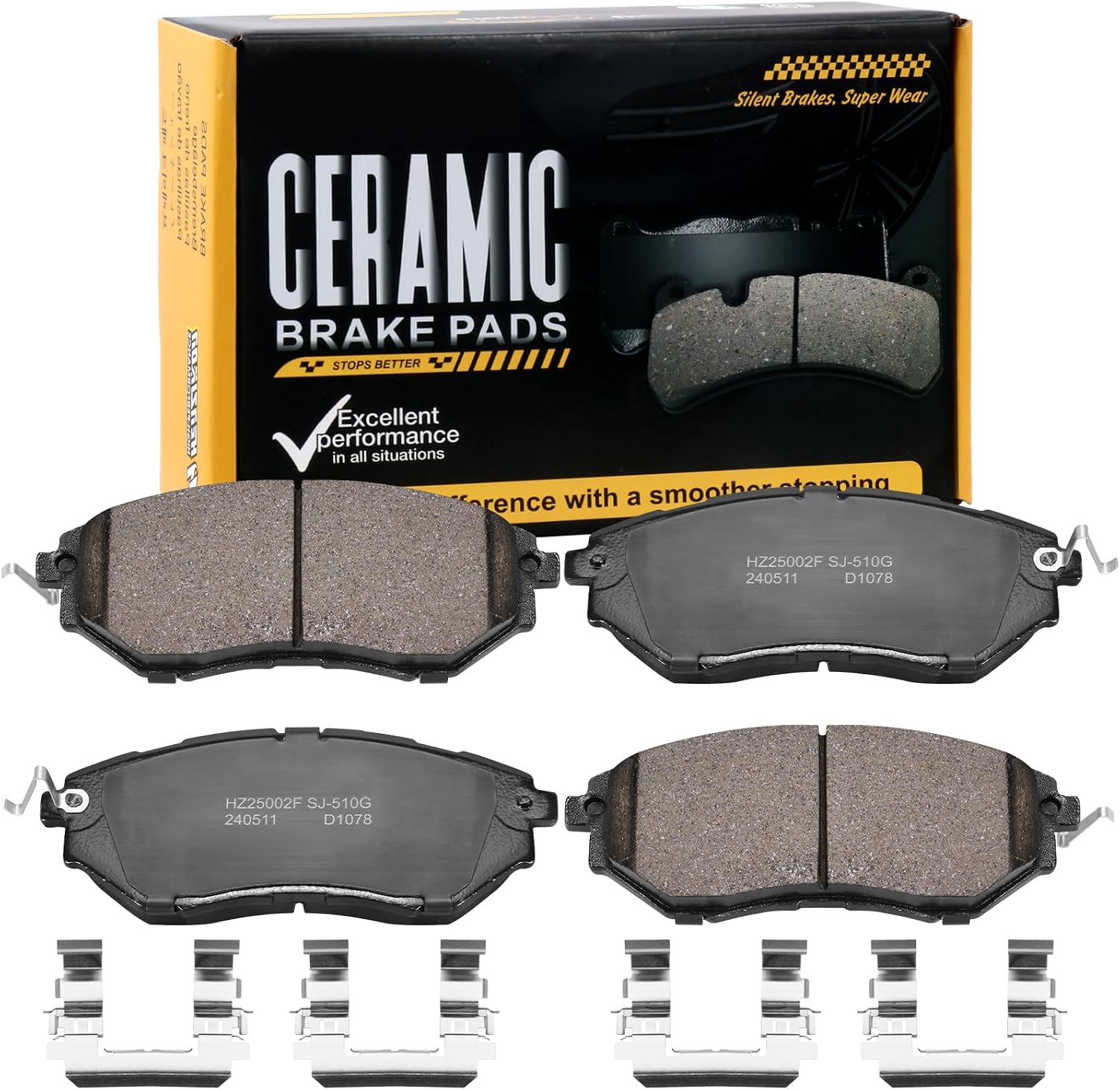 PASTILLAS DE FRENO DELANTERO CERÁMICAS D1078 PARA SUBARU LEGACY, TRIBECA, OUTBACK, FORESTER Y WRX - 1