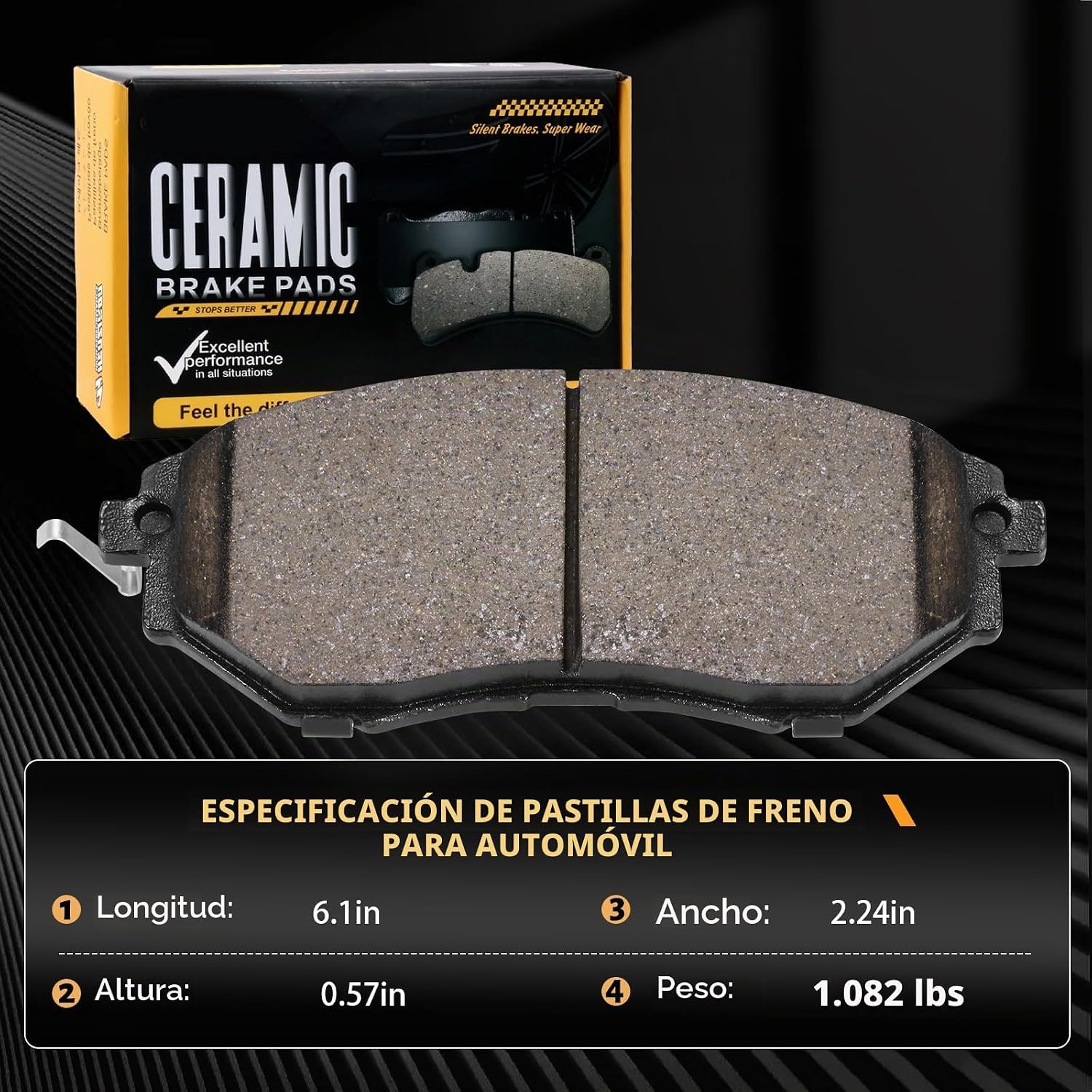 PASTILLAS DE FRENO DELANTERO CERÁMICAS D1078 PARA SUBARU LEGACY, TRIBECA, OUTBACK, FORESTER Y WRX - 4
