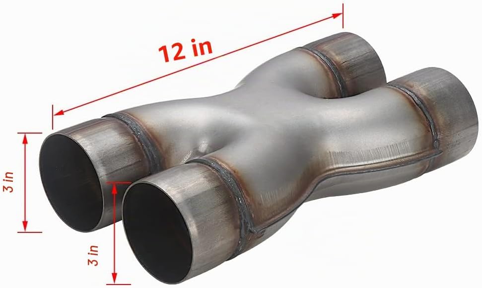 TUBO X DE ESCAPE A-KARCK DUAL 3' ACERO INOXIDABLE 12' PARA MOTOR WIDE-BODY - 2
