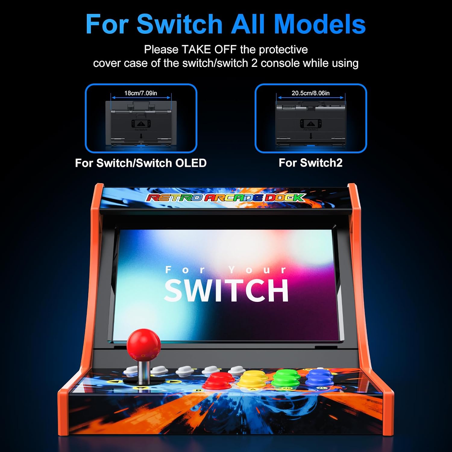 JOYSTICK ARCADE RETRO HONCAM PARA SWITCH/OLED/SWITCH 2 CON BOTÓN SCREENSHOT - 2