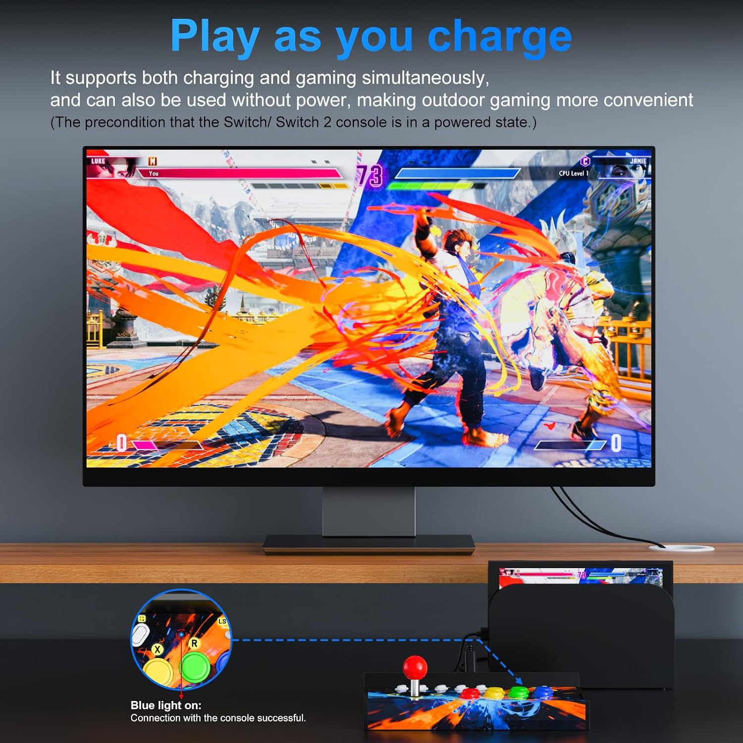 JOYSTICK ARCADE RETRO HONCAM PARA SWITCH/OLED/SWITCH 2 CON BOTÓN SCREENSHOT - 3