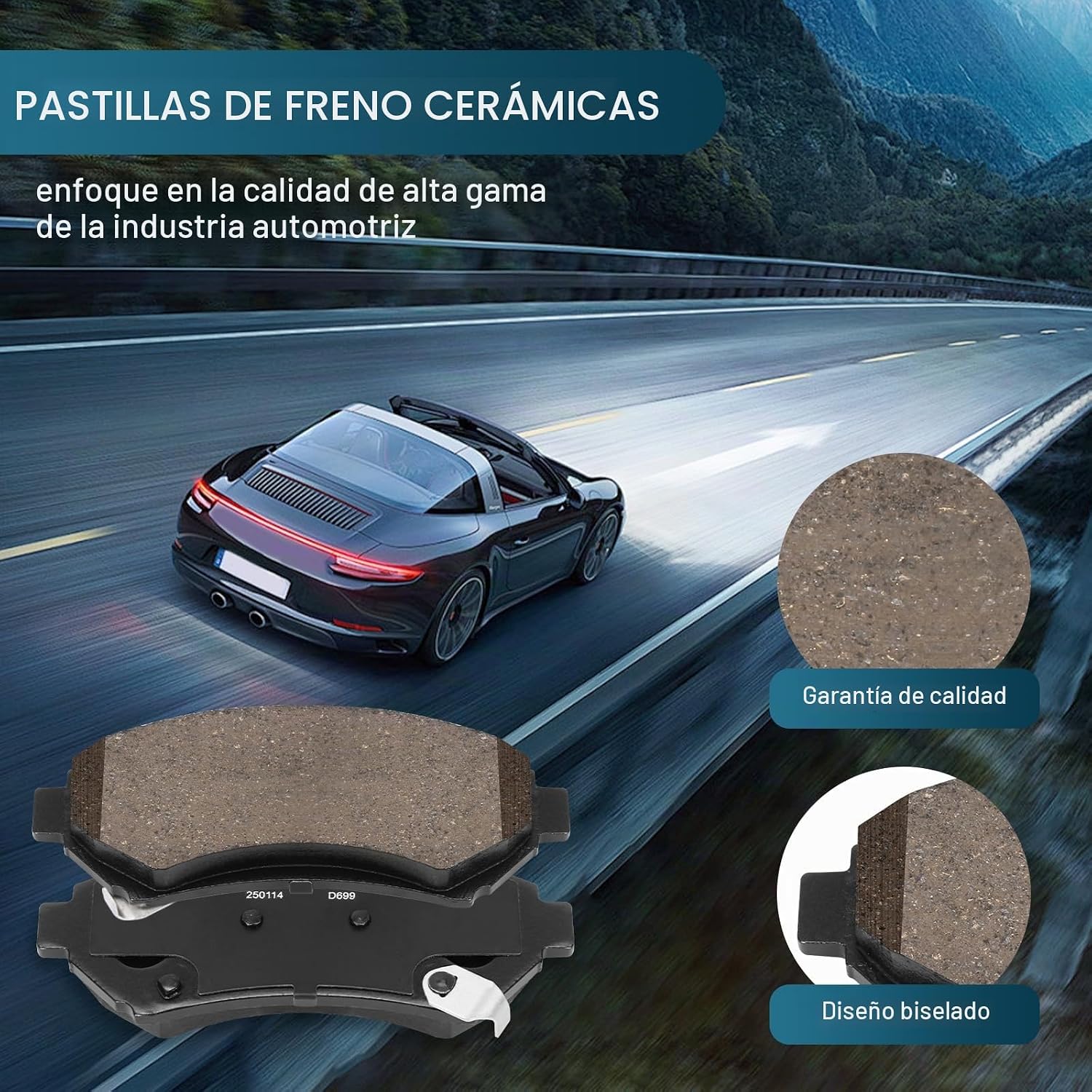 PASTILLAS DE FRENO DELANTERO CERÁMICAS D699 PARA CHEVROLET IMPALA, MONTE CARLO, VENTURE Y PONTIAC BONNEVILLE - 2