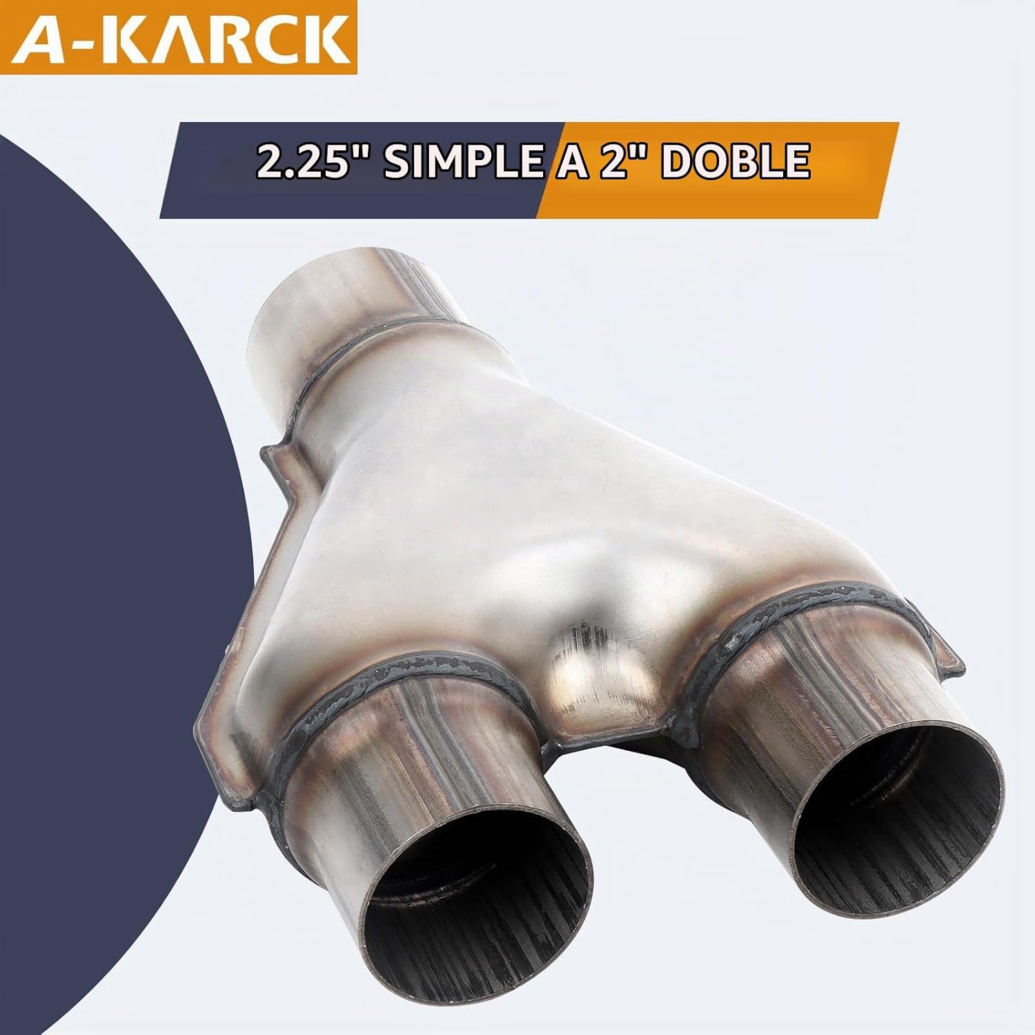 TUBO DE ESCAPE Y A-KARCK ACERO INOXIDABLE ENTRADA 2.25' SALIDA 2' 10' LARGO - 4