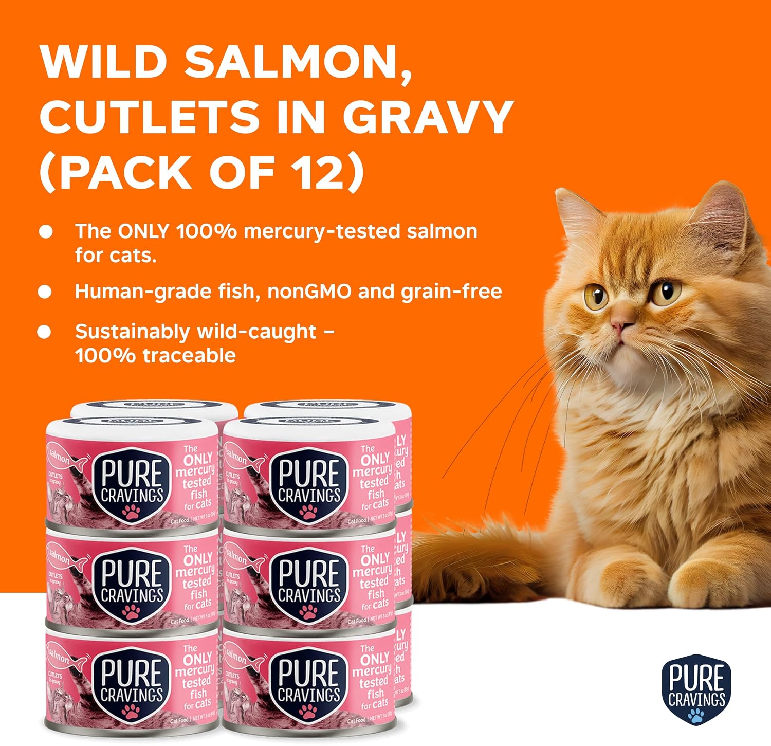 ALIMENTO HÚMEDO PARA GATOS PURE CRAVINGS SALMÓN EN SALSA, PACK DE 12 LATAS - 2