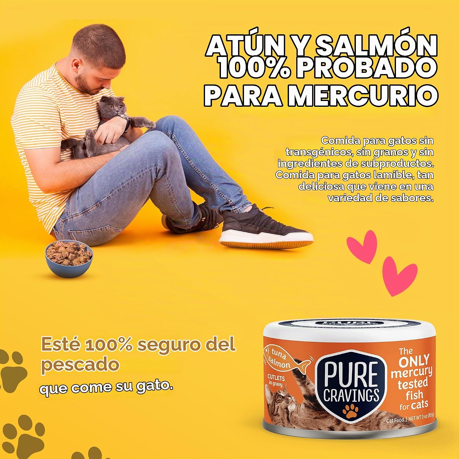 ALIMENTO HÚMEDO PARA GATOS PURE CRAVINGS ATÚN Y SALMÓN EN SALSA, PACK DE 12 LATAS - 4